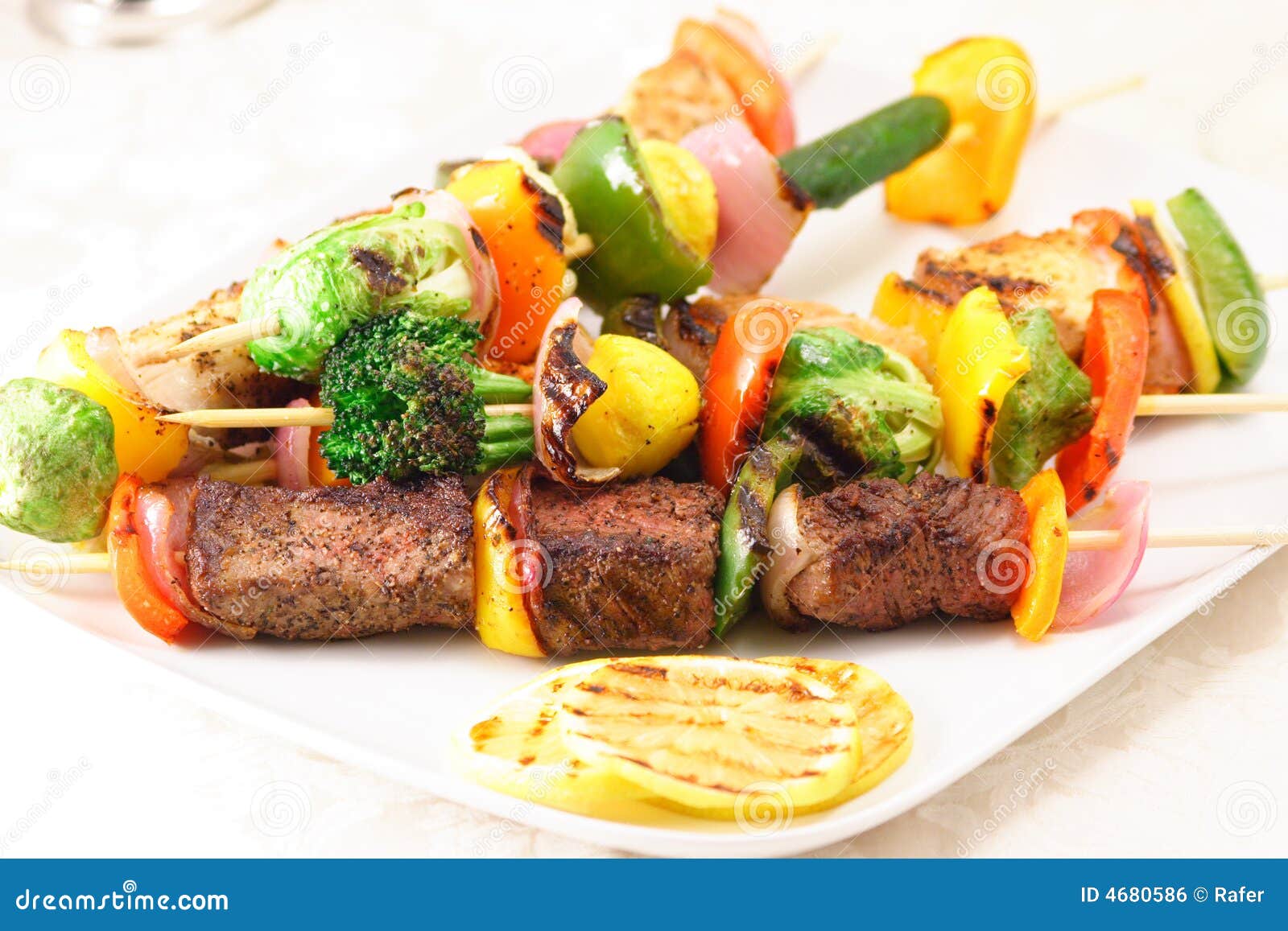 Gourmet skewers plate stock photo. Image of asia, delicious 4680586