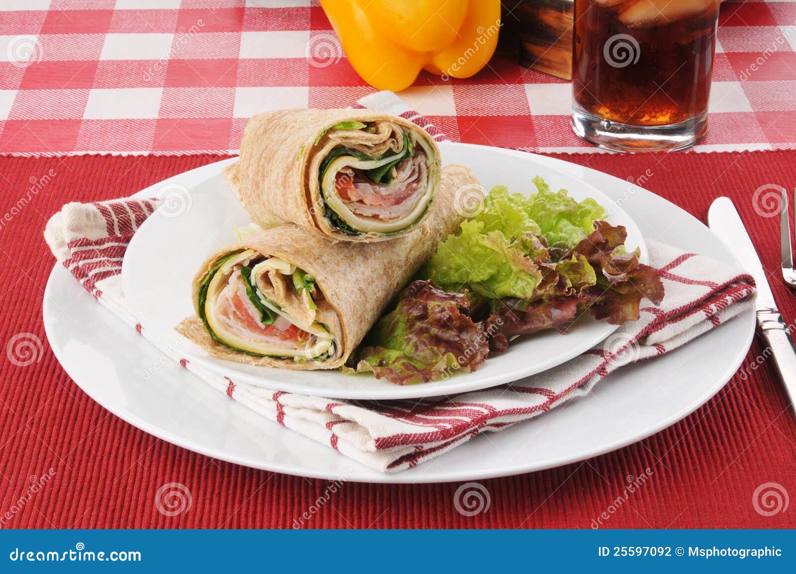 Gourmet Turkey and Smoked Gouda Cheese Wrap Stock Photo Image of