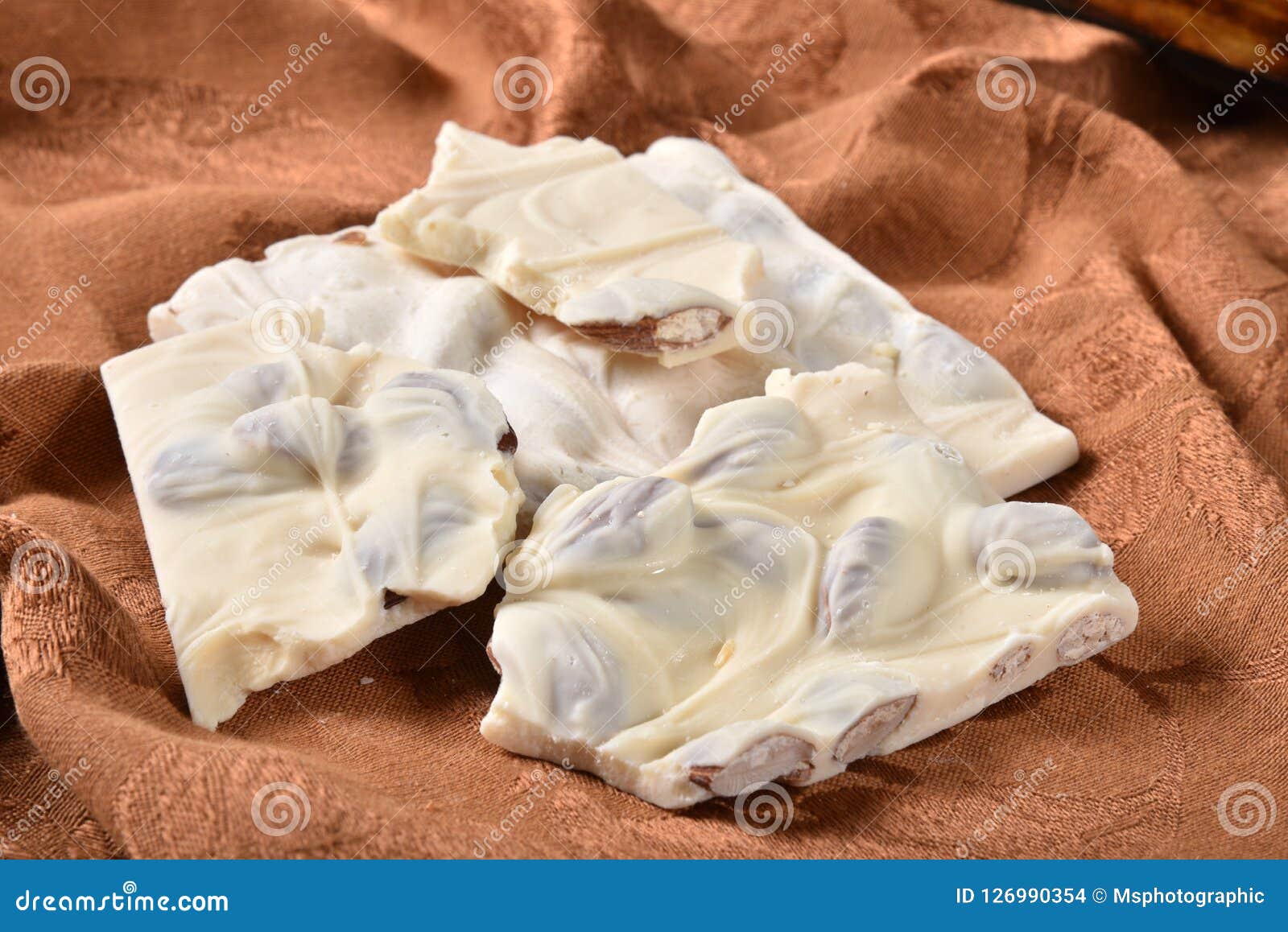 Gourmet White Chocolate Bark Stock Photo Image of nuts, closeup