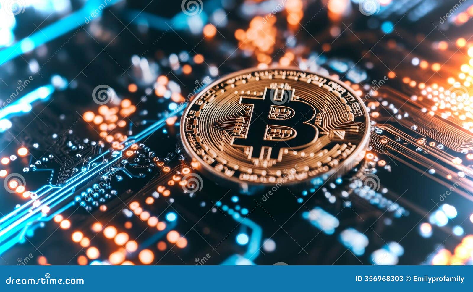 government-backed digital asset exchange showcasing bitcoin on a circuit board in high definition