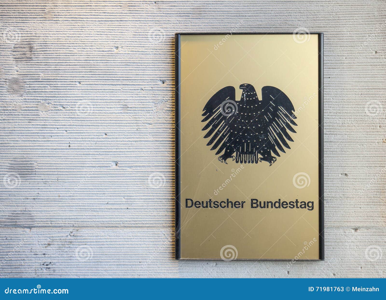 Government Of Germany Deutscher Bundestag The Plate With Inscription On The Wall Editorial Stock Photo Image Of Metal German 71981763