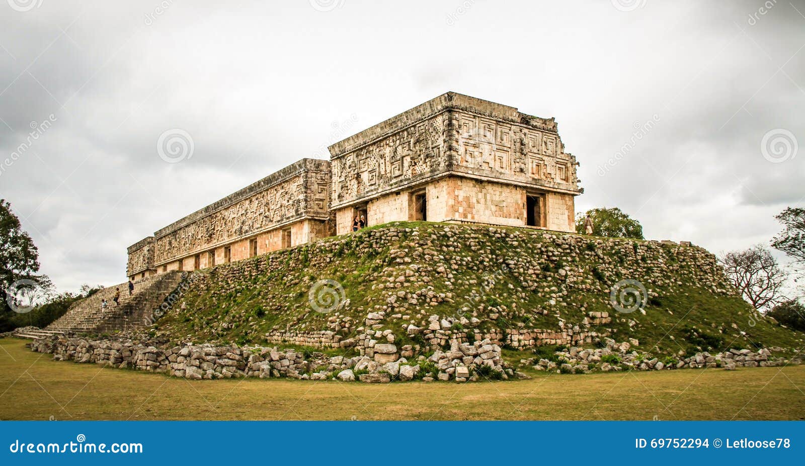 governor`s palace, uxmal ancient maya city, yucatan, mexico