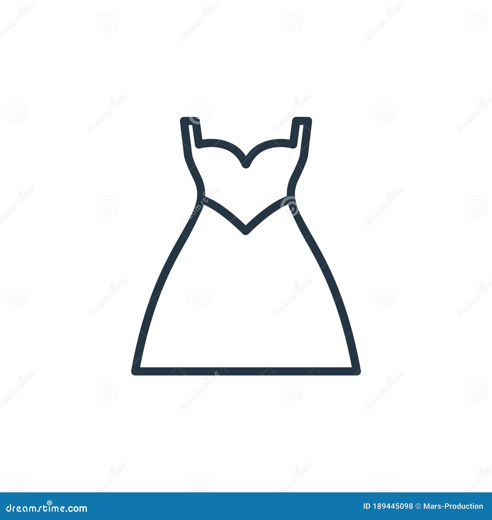 Gown Vector Icon Isolated on White Background. Outline, Thin Line Gown ...