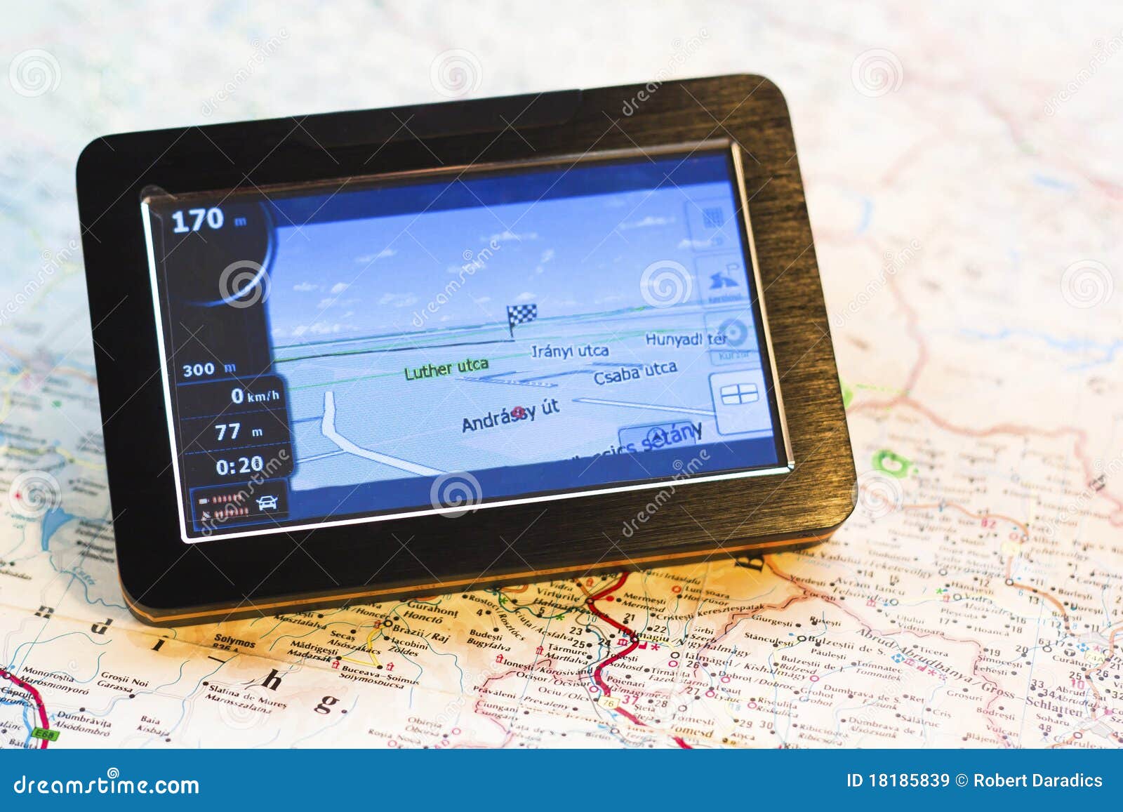 GPS auf Karte stockbild. Bild von anleitung, entdeckung - 18185839