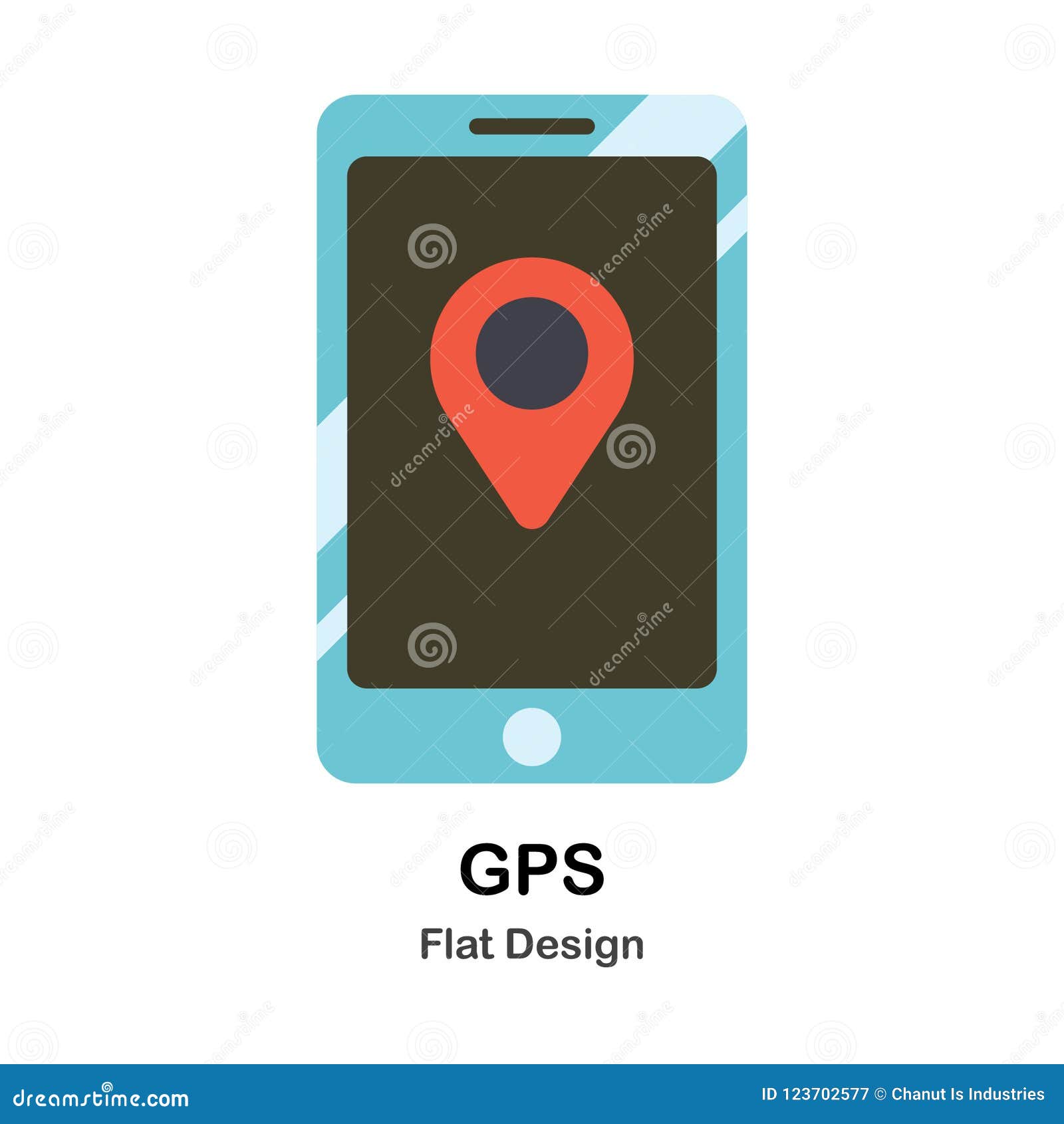GPS Flat Illustration stock vector. Illustration of screen 123702577