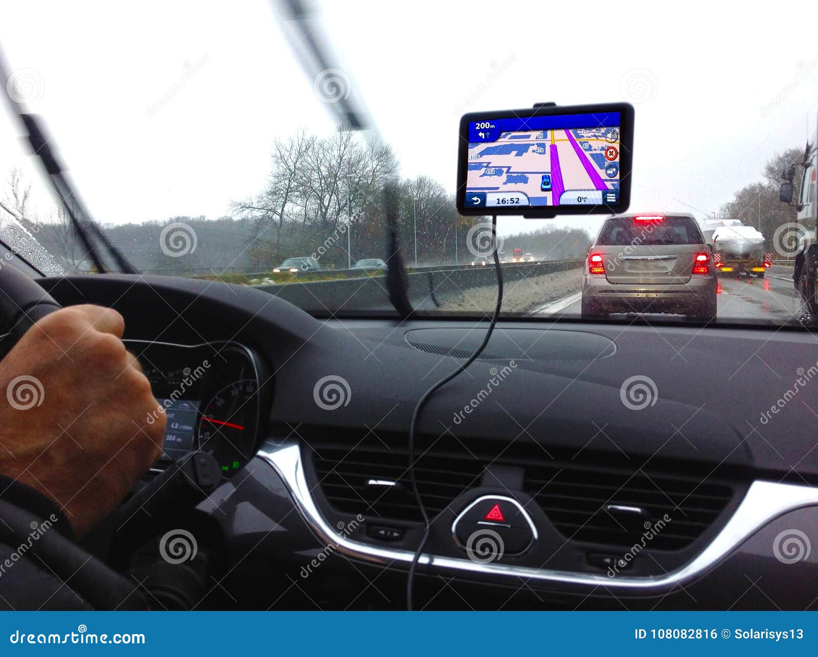GPS or Global Positioning System Car Navigation Device Stock Photo