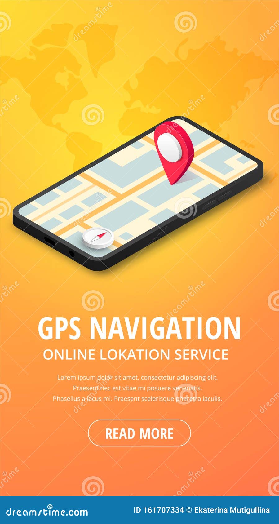 Etna impressionisme kontakt GPS Navigation Vertical Banner Stock Illustration - Illustration of online,  geolocation: 161707334