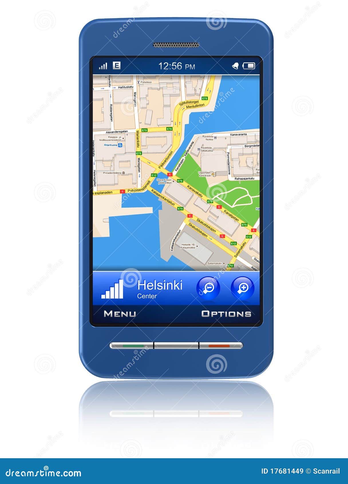 gps navigator in touchscreen smartphone