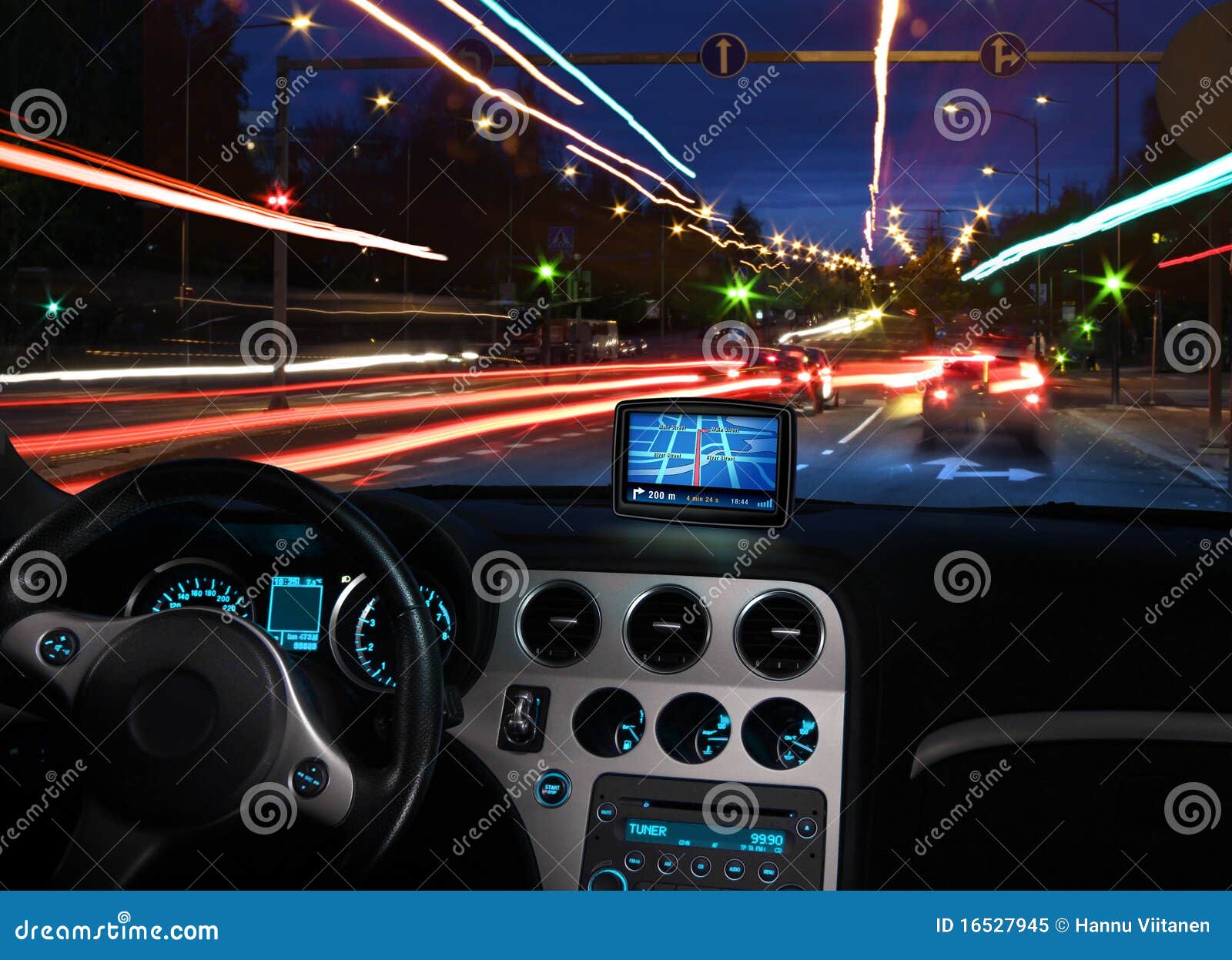 Gps Satellite Navigator in Car Stock Image Image of crossing