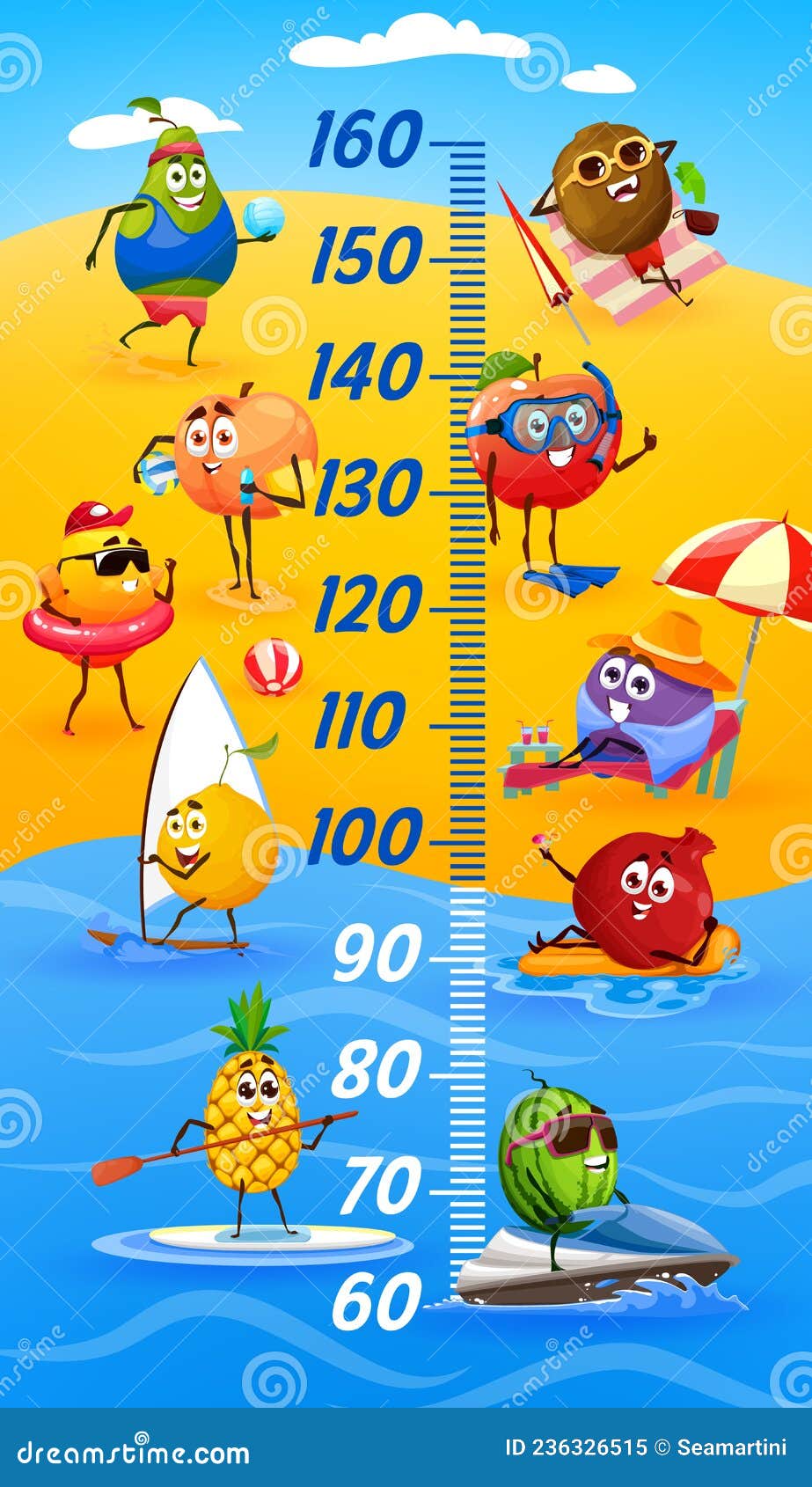 Frutas dos desenhos animados nas férias de verão quiz do jogo de matemática