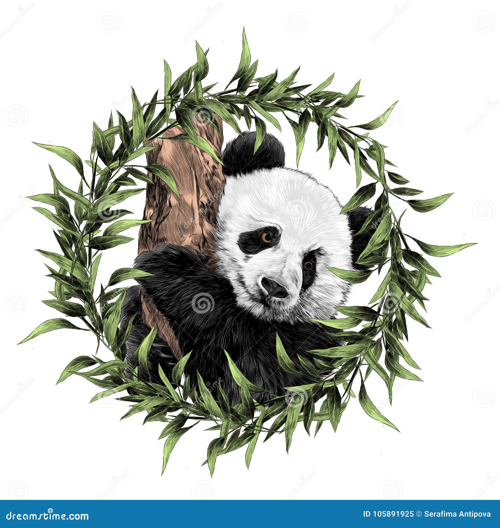 Panda gigante estilizado de corpo inteiro desenhando ícone simples