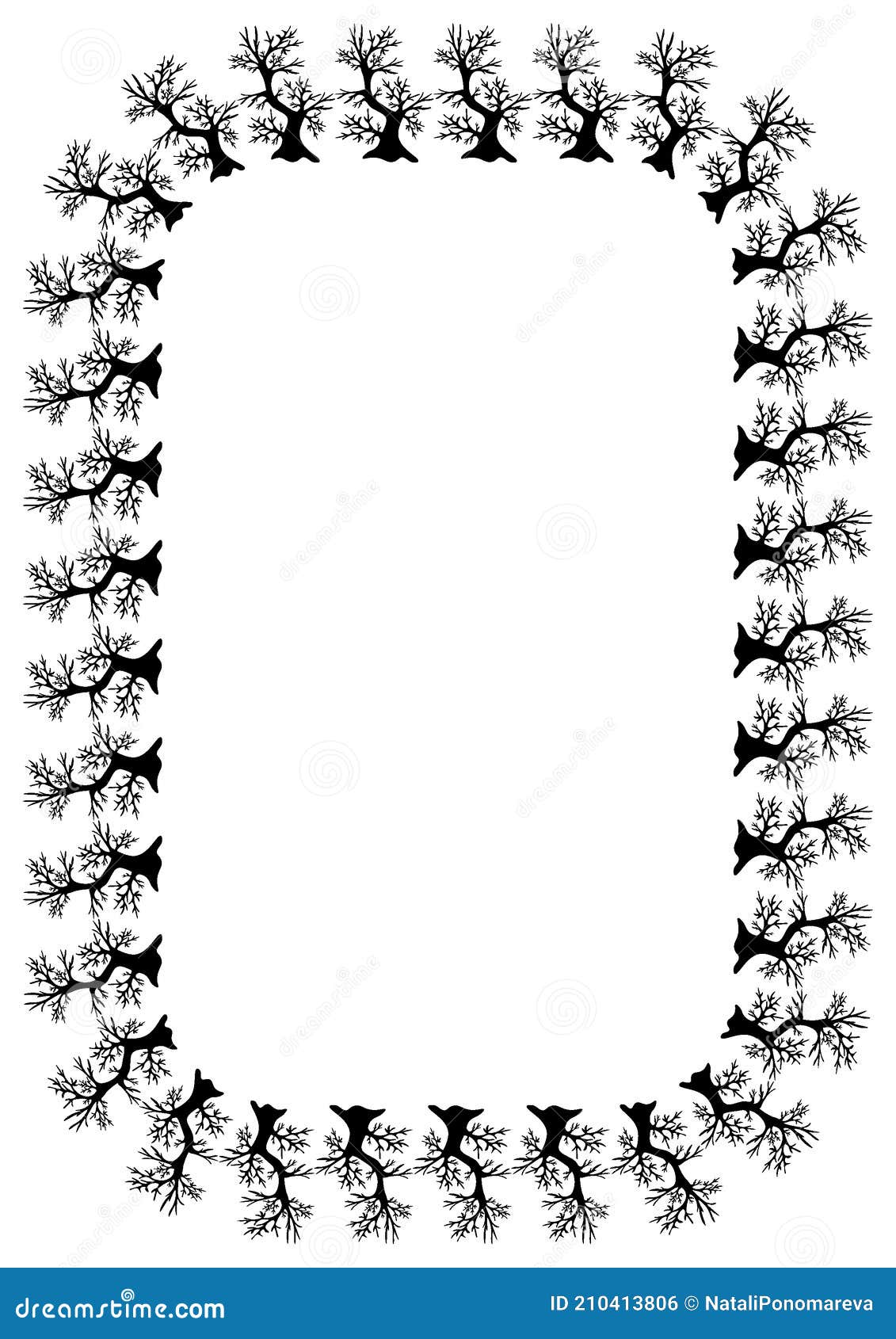 Gráficos En Blanco Y Negro Un Patrón Con Símbolos De árboles Negros Sobre  Un Fondo Blanco Ilustración del Vector - Ilustración de fondo, postales:  210413806