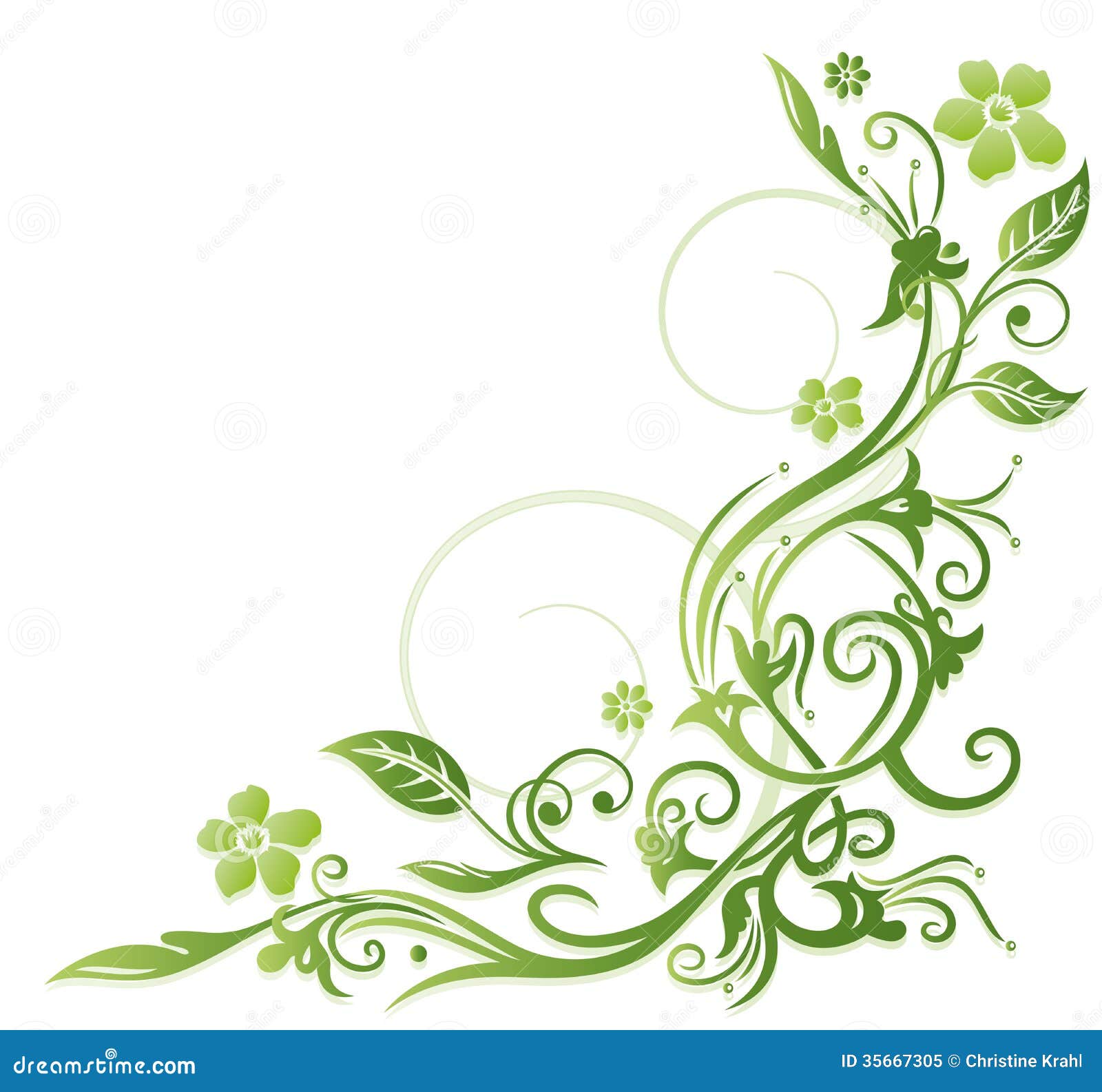 Grune Blumen Vektor Abbildung Illustration Von Blumen