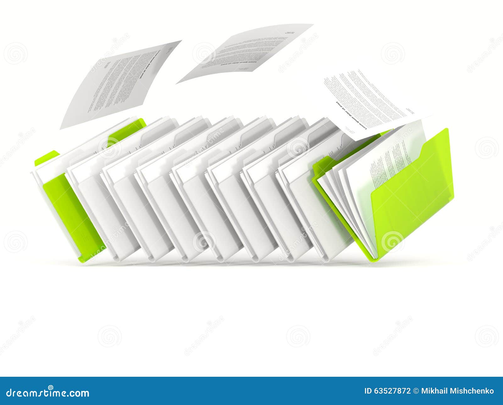 Grune Ordner In Folge Stock Abbildung Illustration Von Ordner