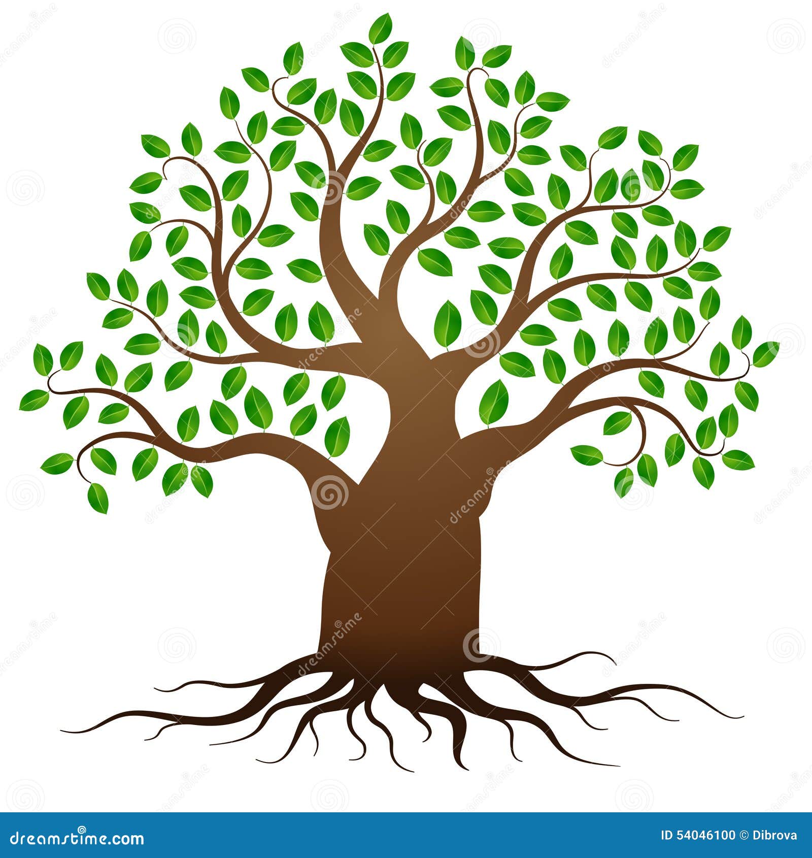 Gruner Baum Des Vektors Mit Wurzeln Vektor Abbildung Illustration Von Wurzeln Baum