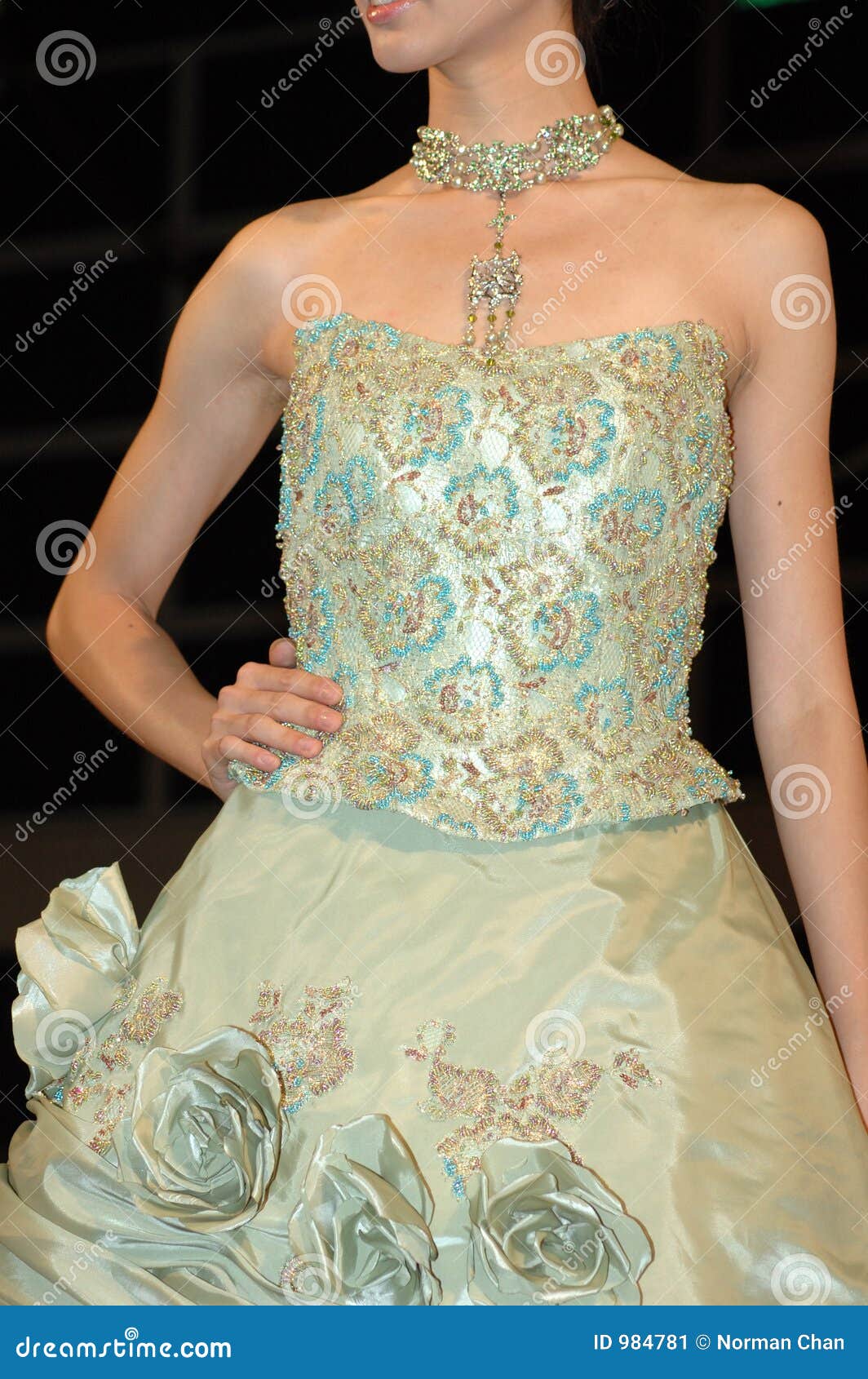 Grunes Brautkleid Stockbild Bild Von Kleidung Brucke 984781