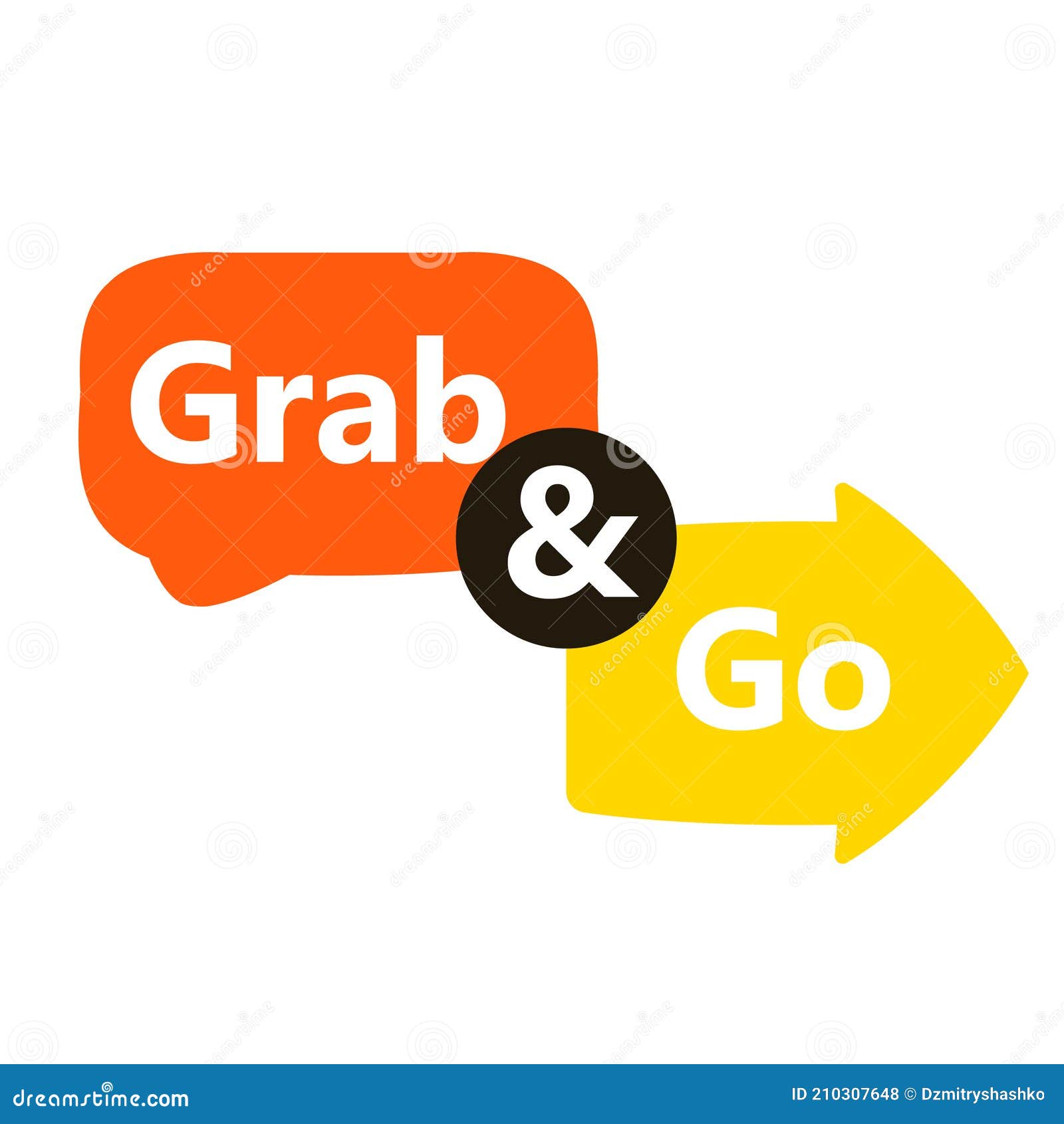 grab and go speech bubble banner