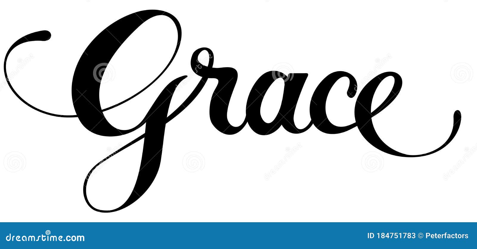 Grace Custom Calligraphy Text Stock Vector Illustration Of Curve