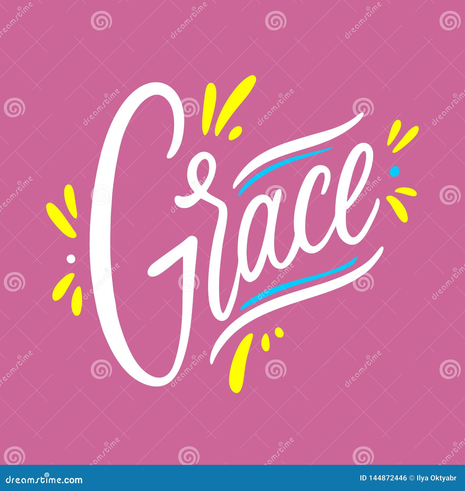 Grace Hand Drawn Vector Lettering Motivational Inspirational Quote