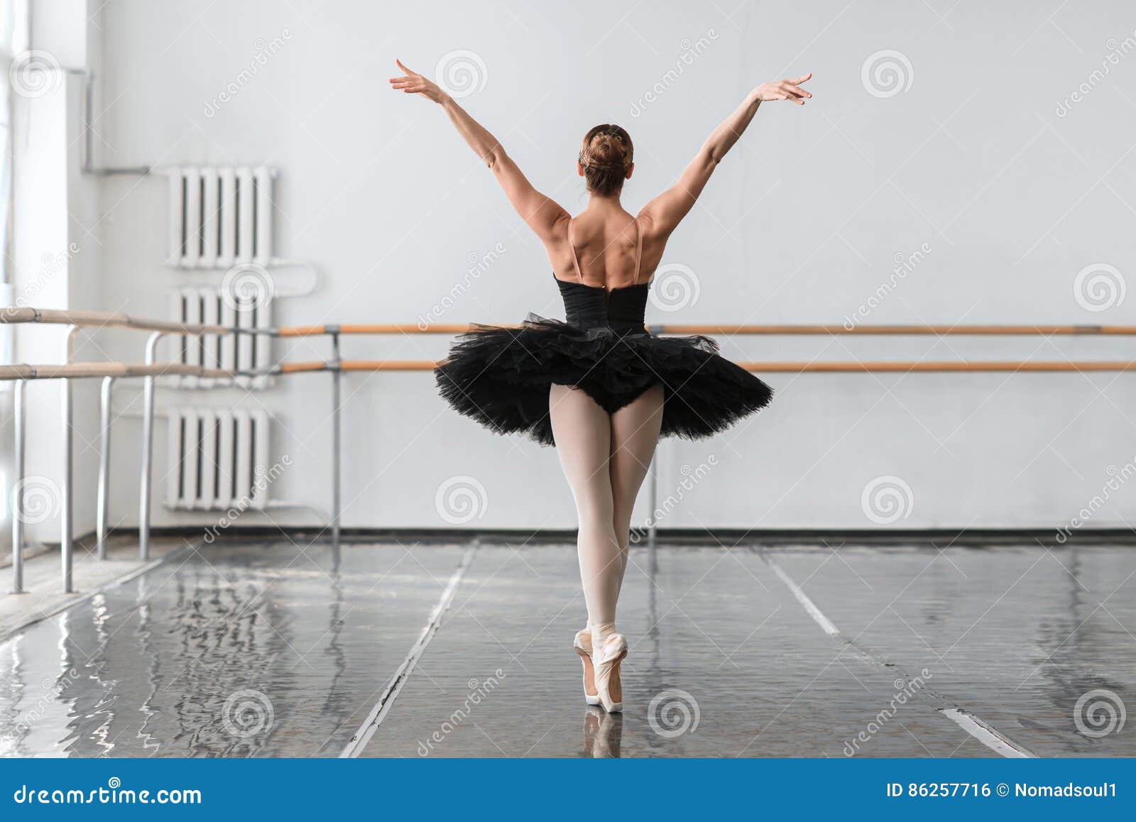 graceful ballerina dance in ballet class