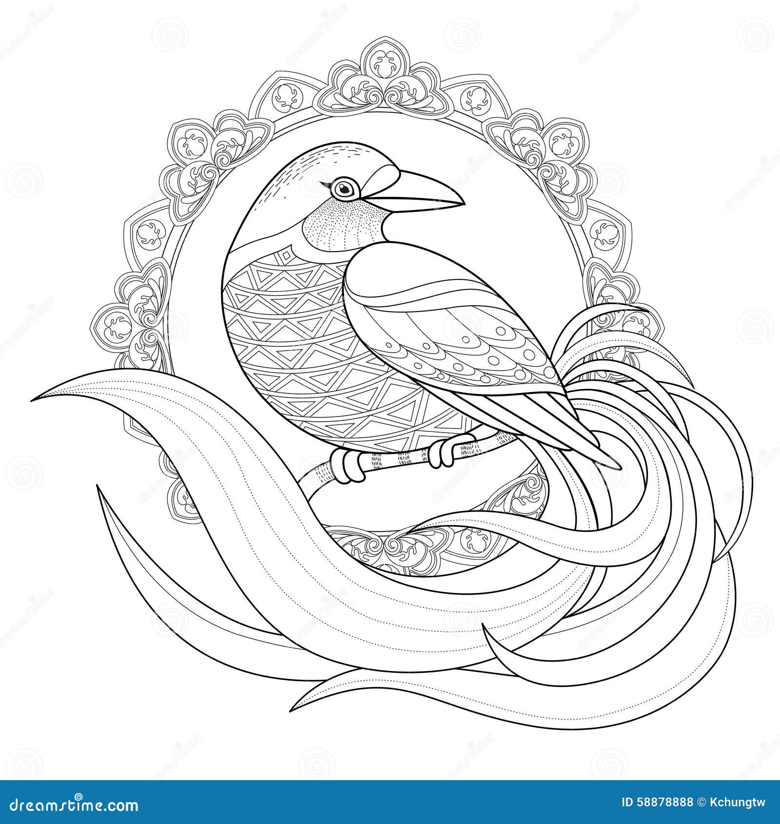 graceful bird coloring page