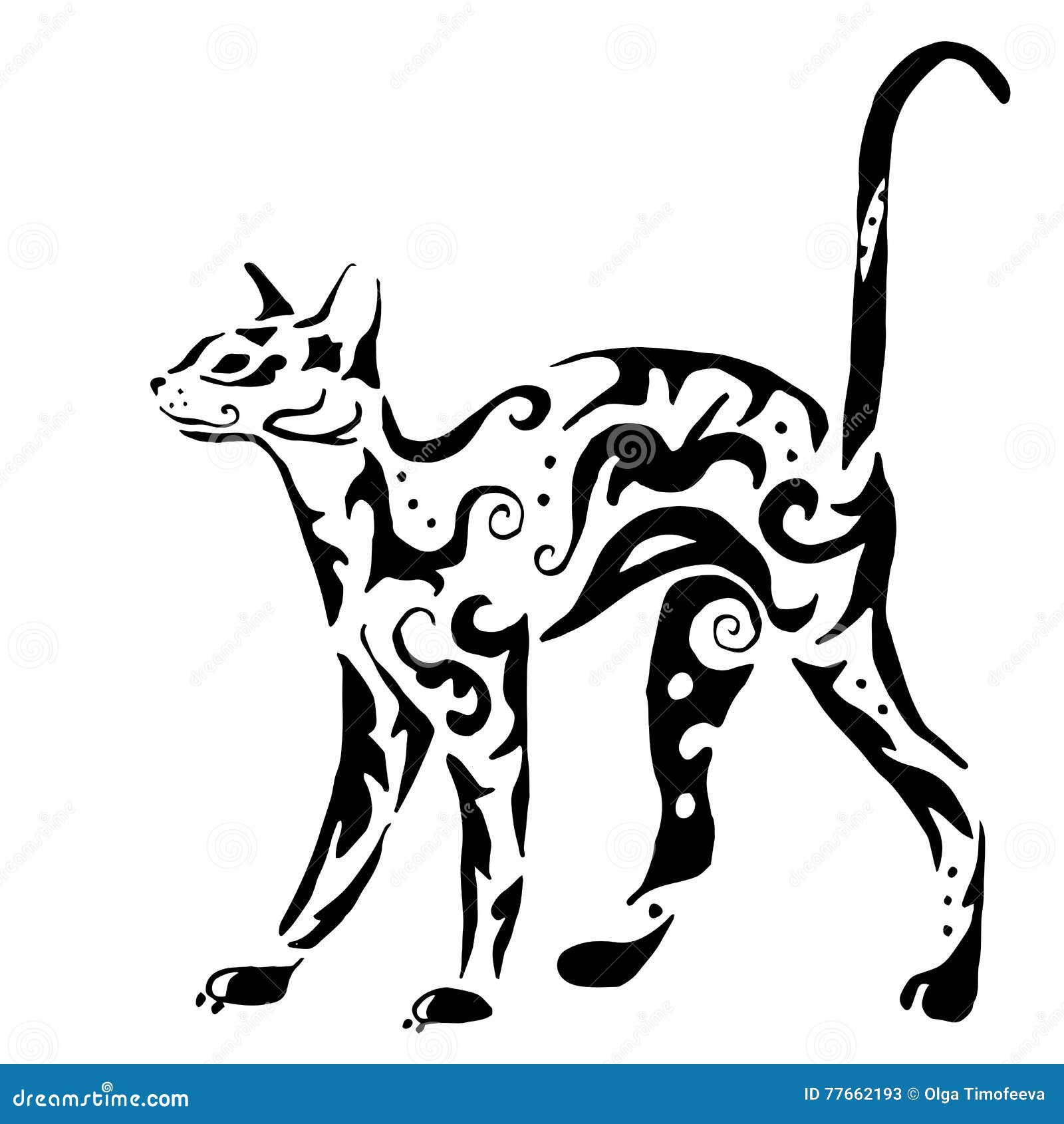 Graceful Egyptian cat stock vector. Illustration of graphic - 77662193