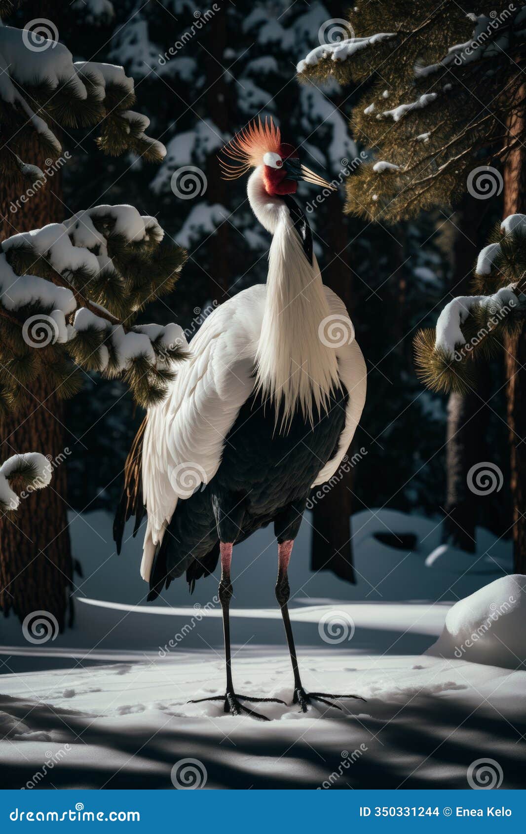graceful red-crowned cranes in sunlit elegance