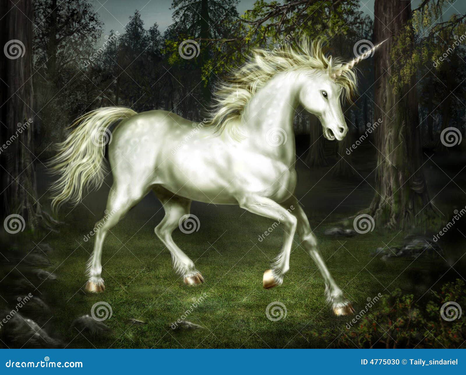 graceful unicorn in the forest