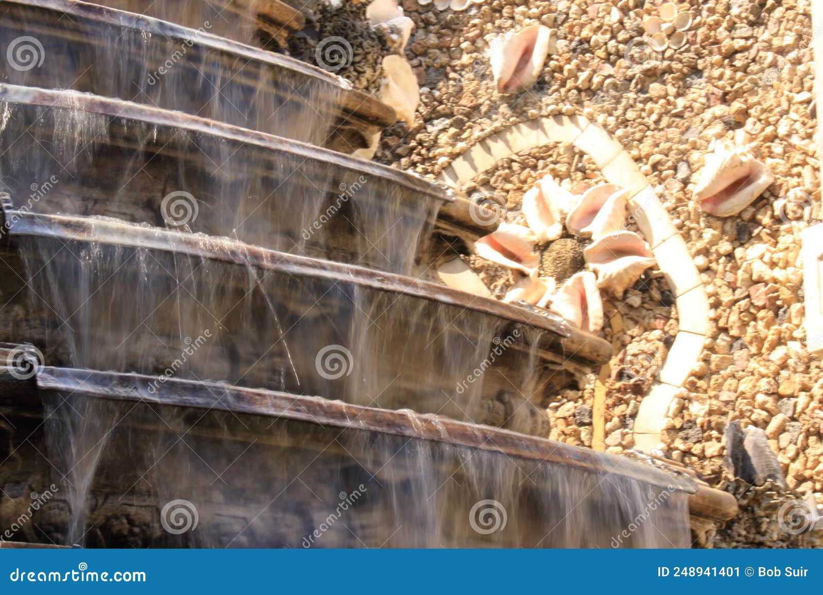 graceful waterfall shell gallery detail in the garden of castle rosendael
