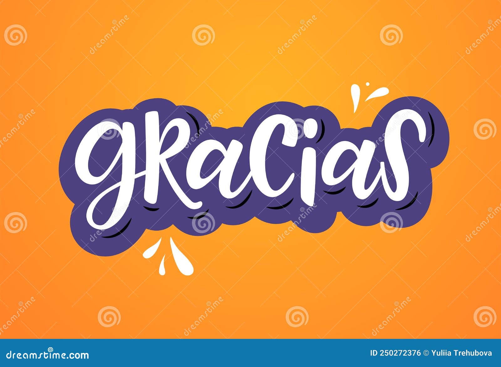 Gracias Calligraphy Spanish Text. Lettering Postcard Design in Script ...