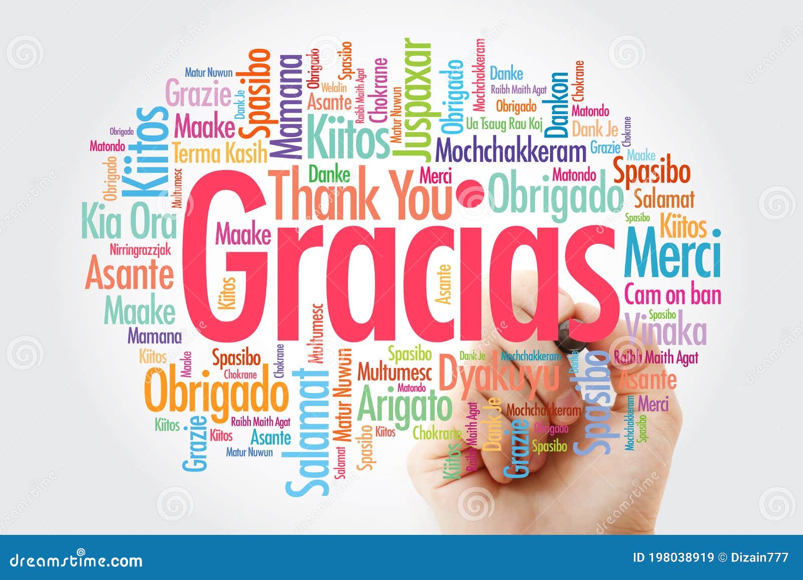 Gracias En Espanol Nube De Palabras En Diferentes Idiomas Con Marcador Imagen De Archivo Imagen De Ingles Ruso