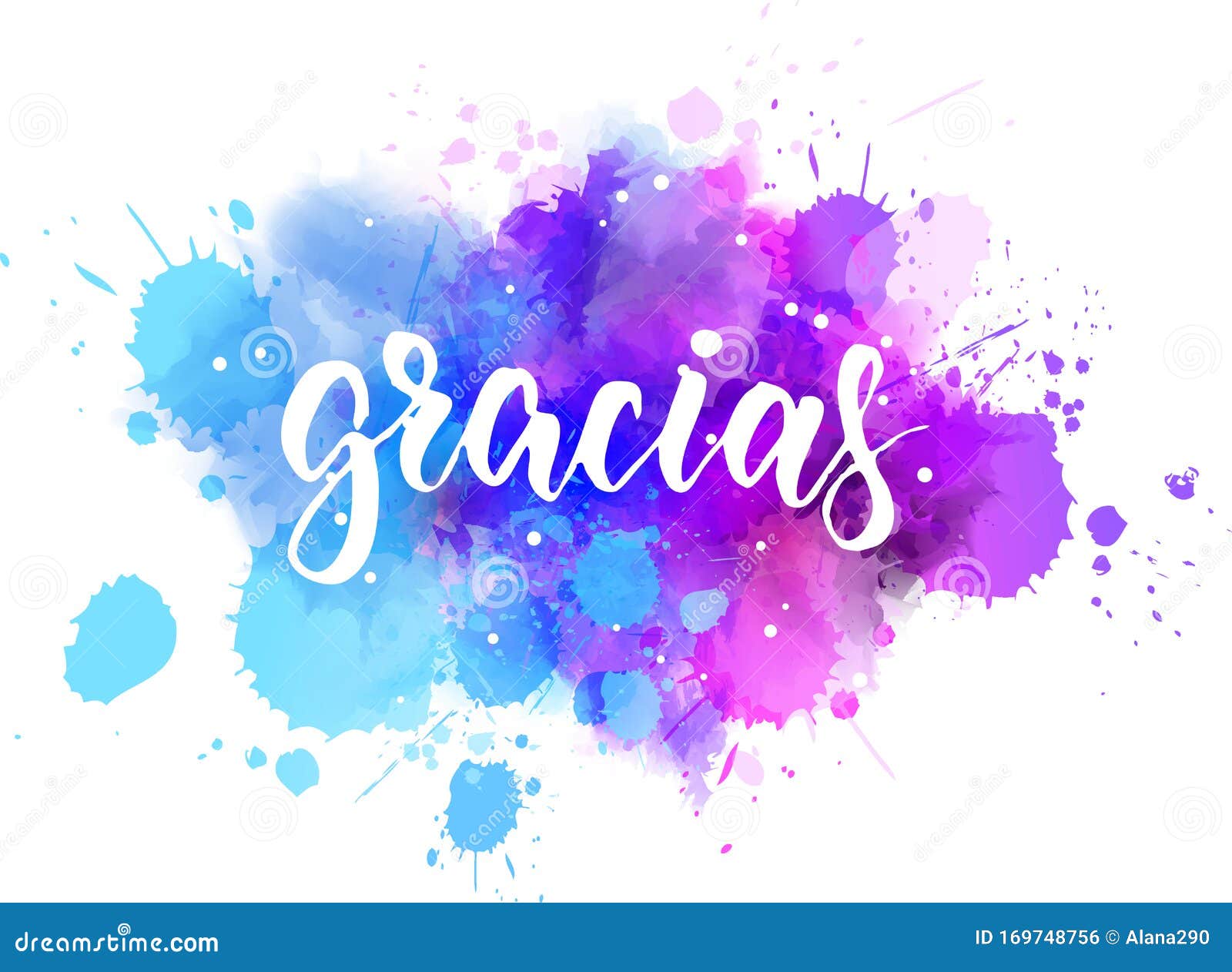 Gracias Lettering on Watercolor Background Stock Vector - Illustration ...