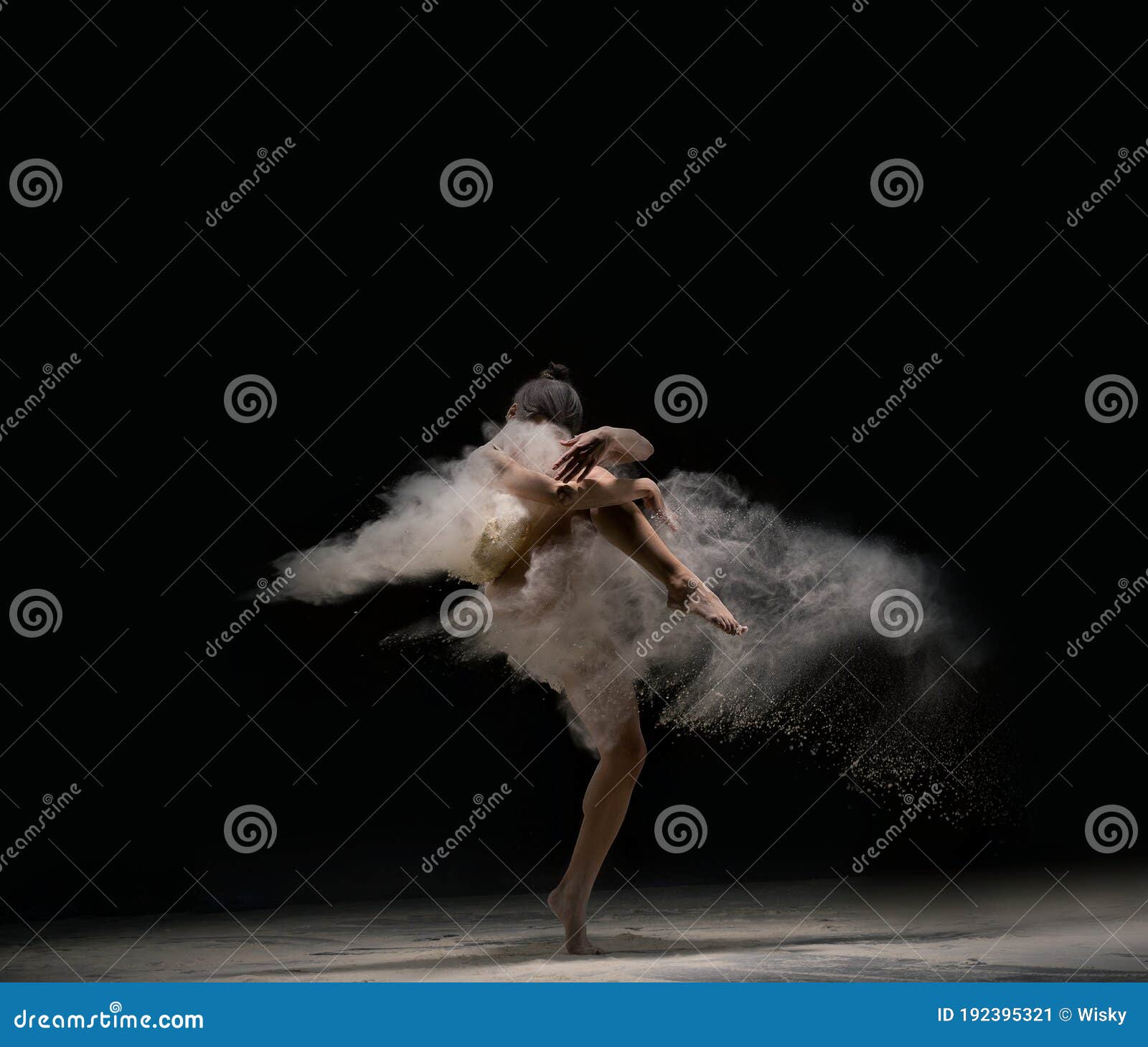 Gracieuse Dame Dans La Danse De Corps En Nuage De Poussière Image stock -  Image du verticale, ajustement: 192395321