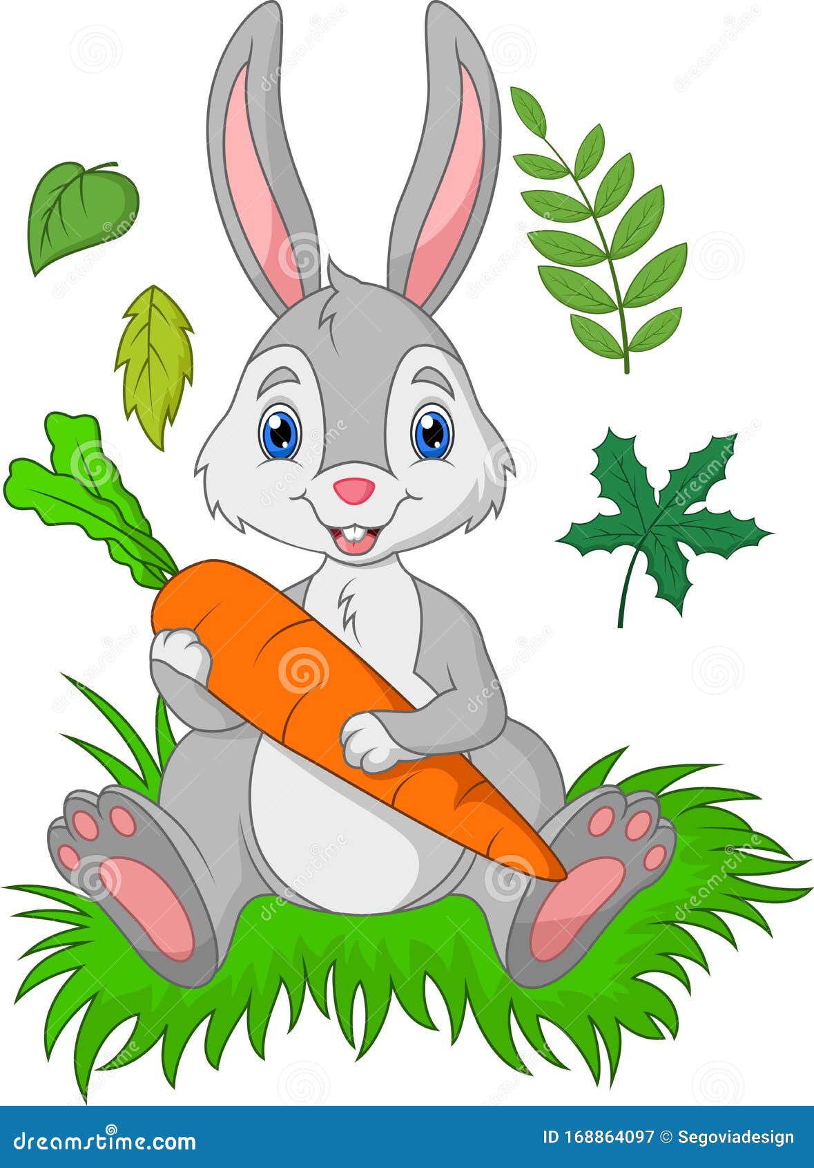 Gracioso Conejo De Dibujos Animados Con Zanahoria Ilustración del Vector -  Ilustración de granja, creativo: 168864097