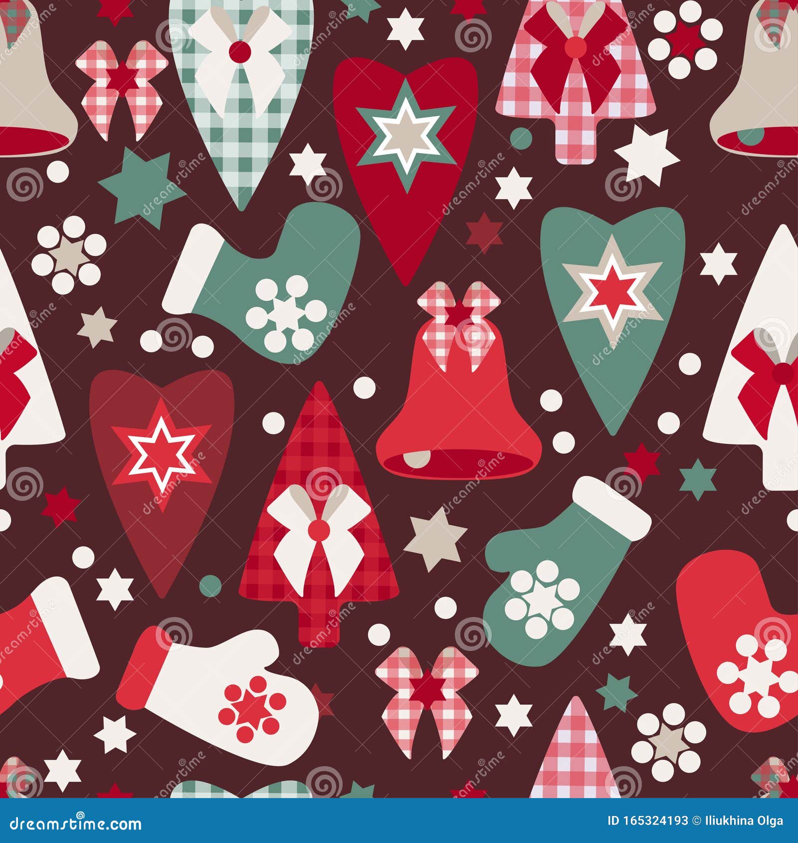 Graciosos Juguetes Y Decoraciones De árbol De Navidad En Un Fondo Burdeos  Ilustración del Vector - Ilustración de corazones, ornamento: 165324193