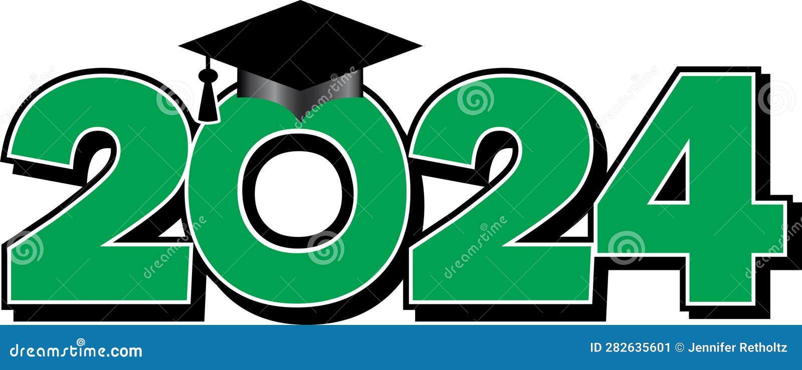 Grad green 2024 stock illustration. Illustration of completion 282635601