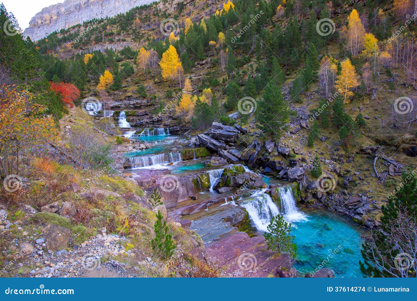 gradas de soaso in arazas river ordesa valley pyrenees huesca sp