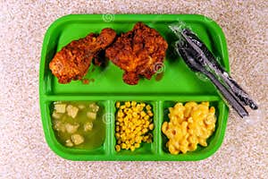 Fried Chicken School Lunch Stock Image Image Of Legs 198875439