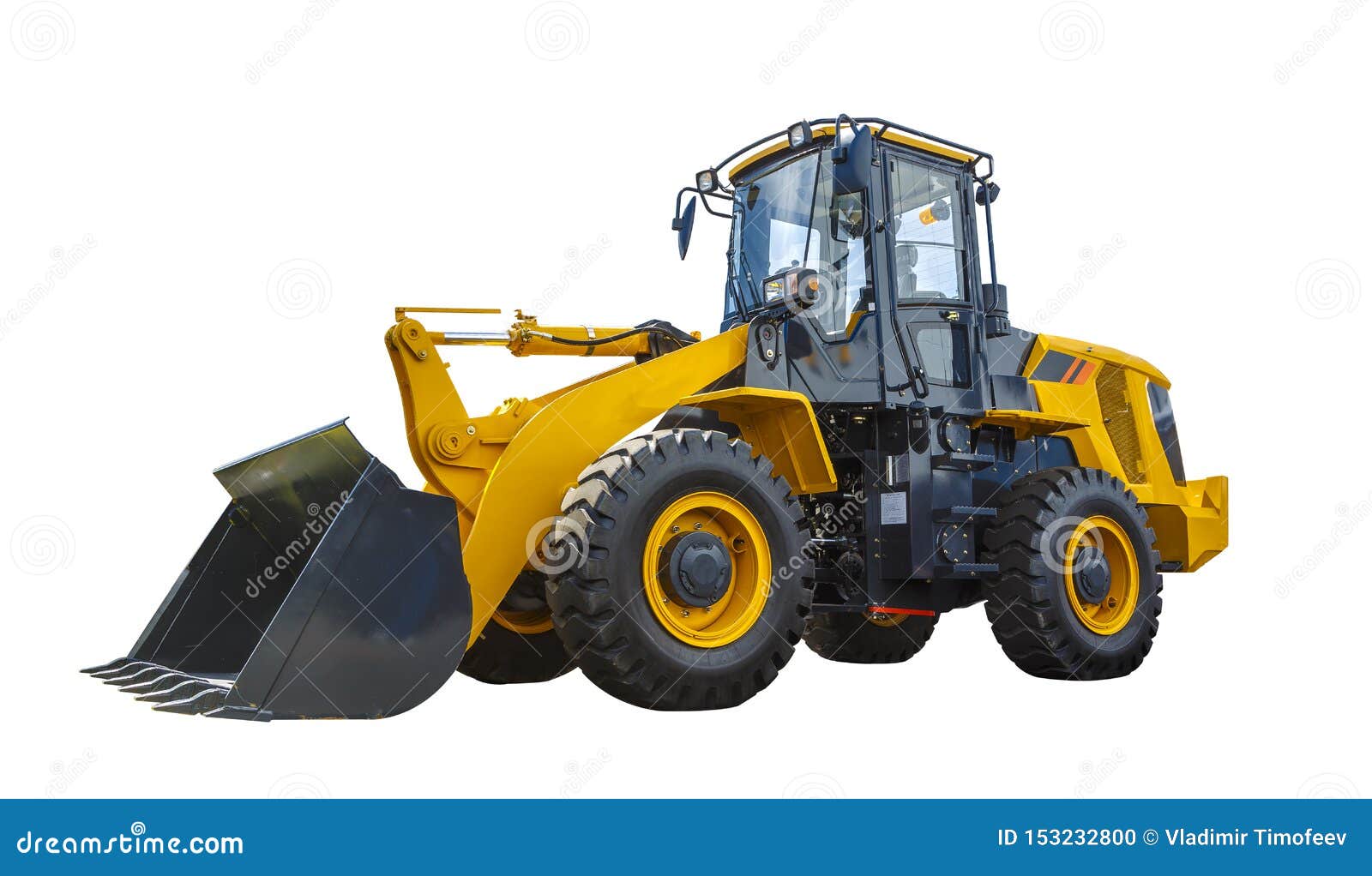 Grader and Excavator Construction Equipment with Clipping Path Isolated