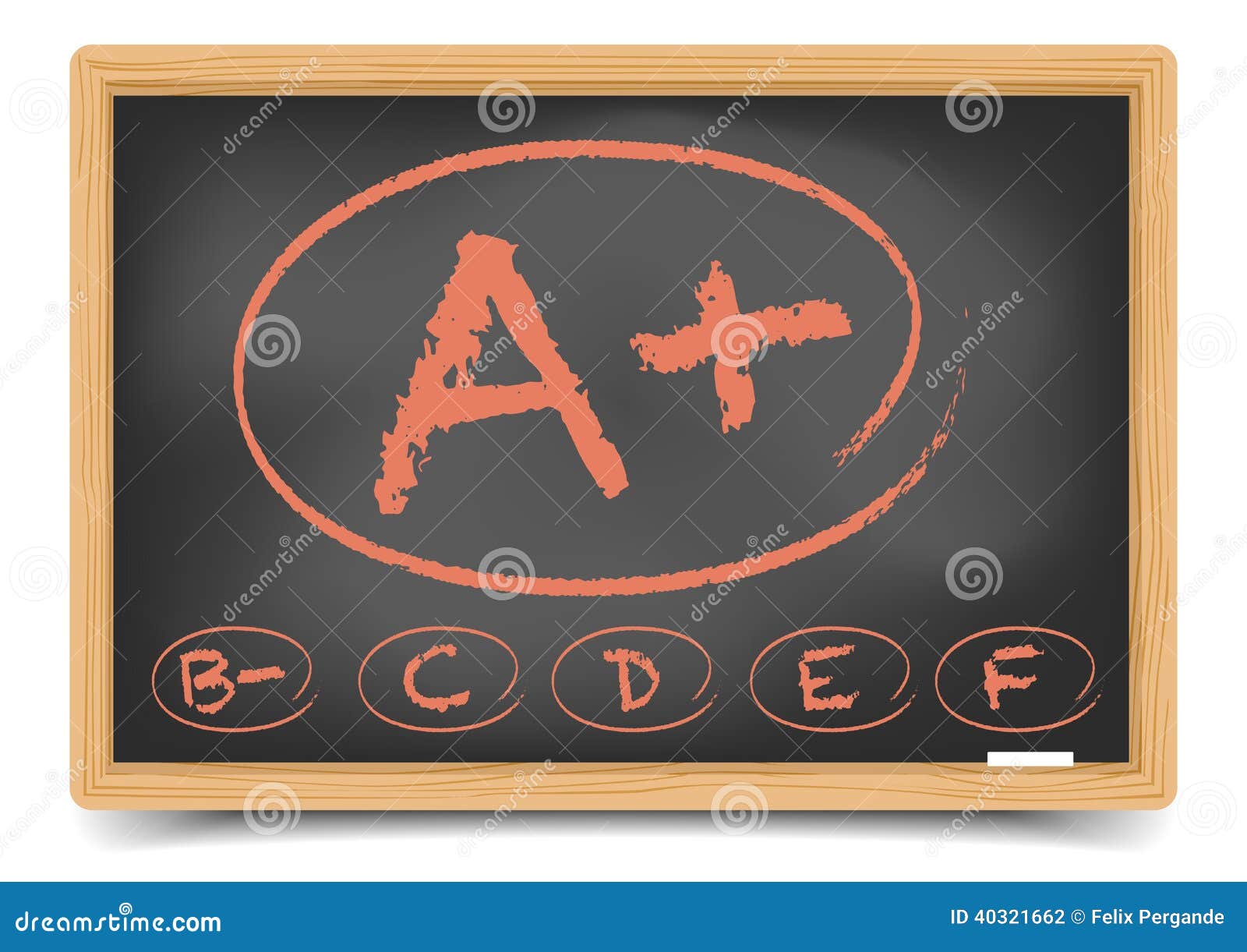 Grades stock vector. Illustration of evaluation, chalkboard 40321662