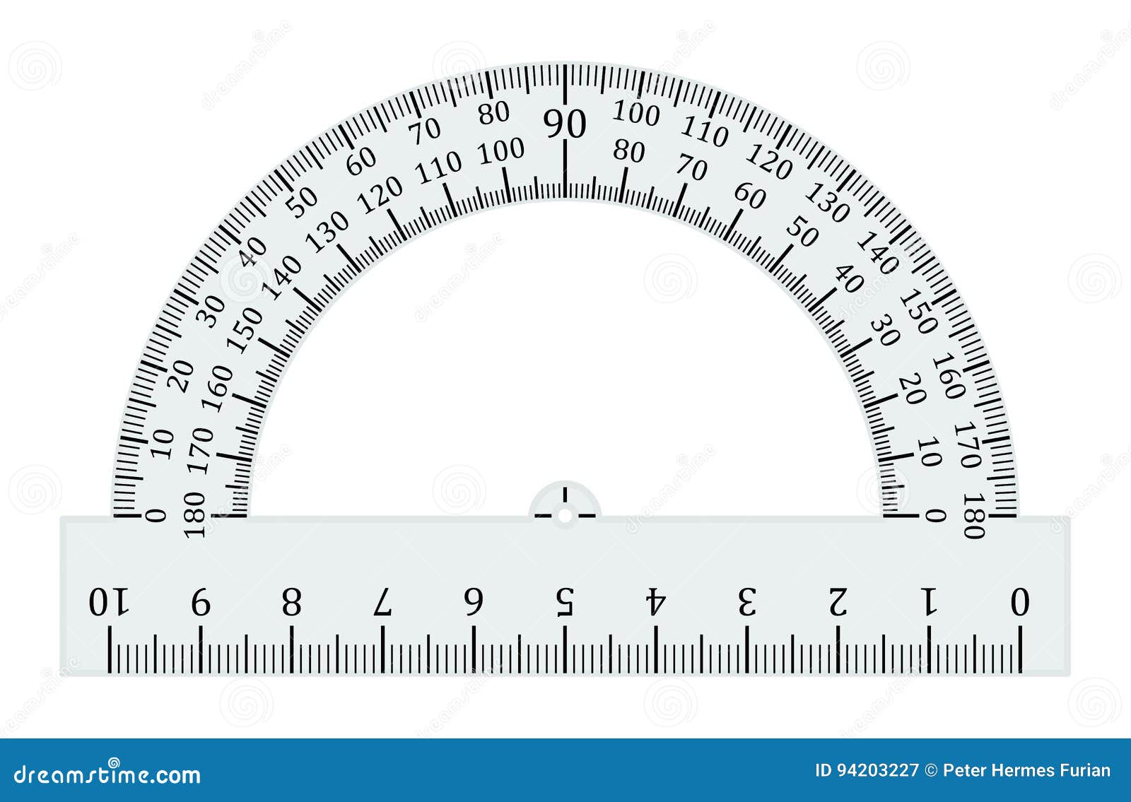 Gradi Del Goniometro Del Semicerchio Illustrazione Vettoriale -  Illustrazione di geometria, scuola: 94203227