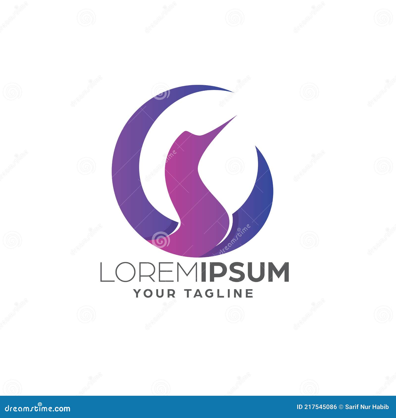 gradient abstract bird  template