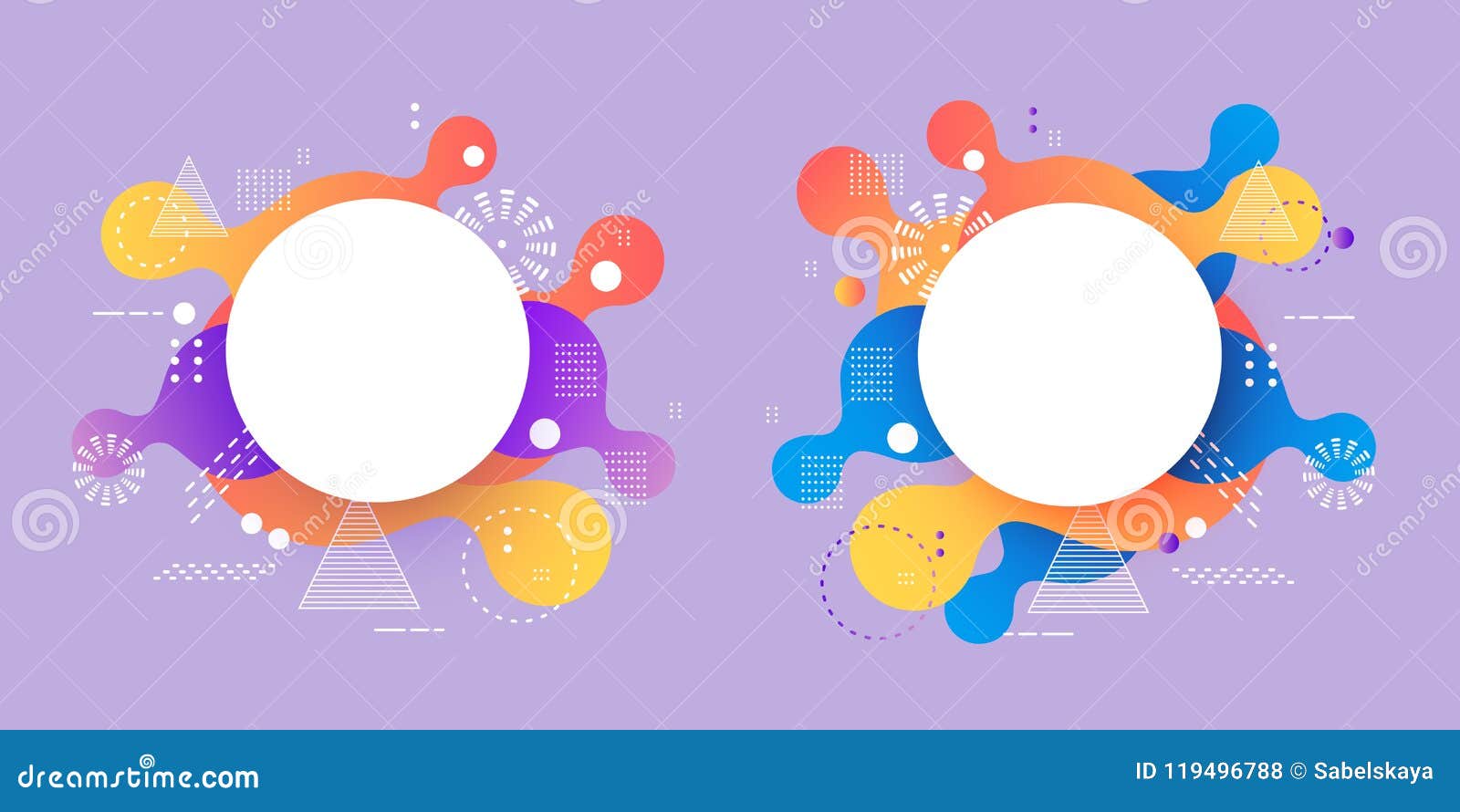 gradient banners set fluid