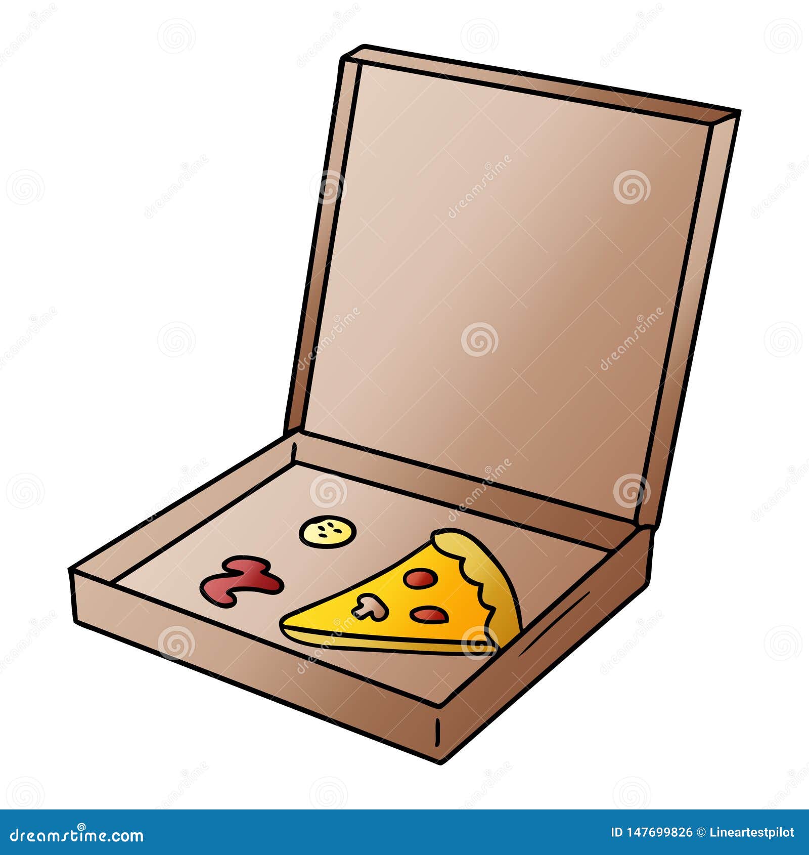 Gradient Cartoon Slice Pizza Food Takeout Fastfood Free Hand Drawn