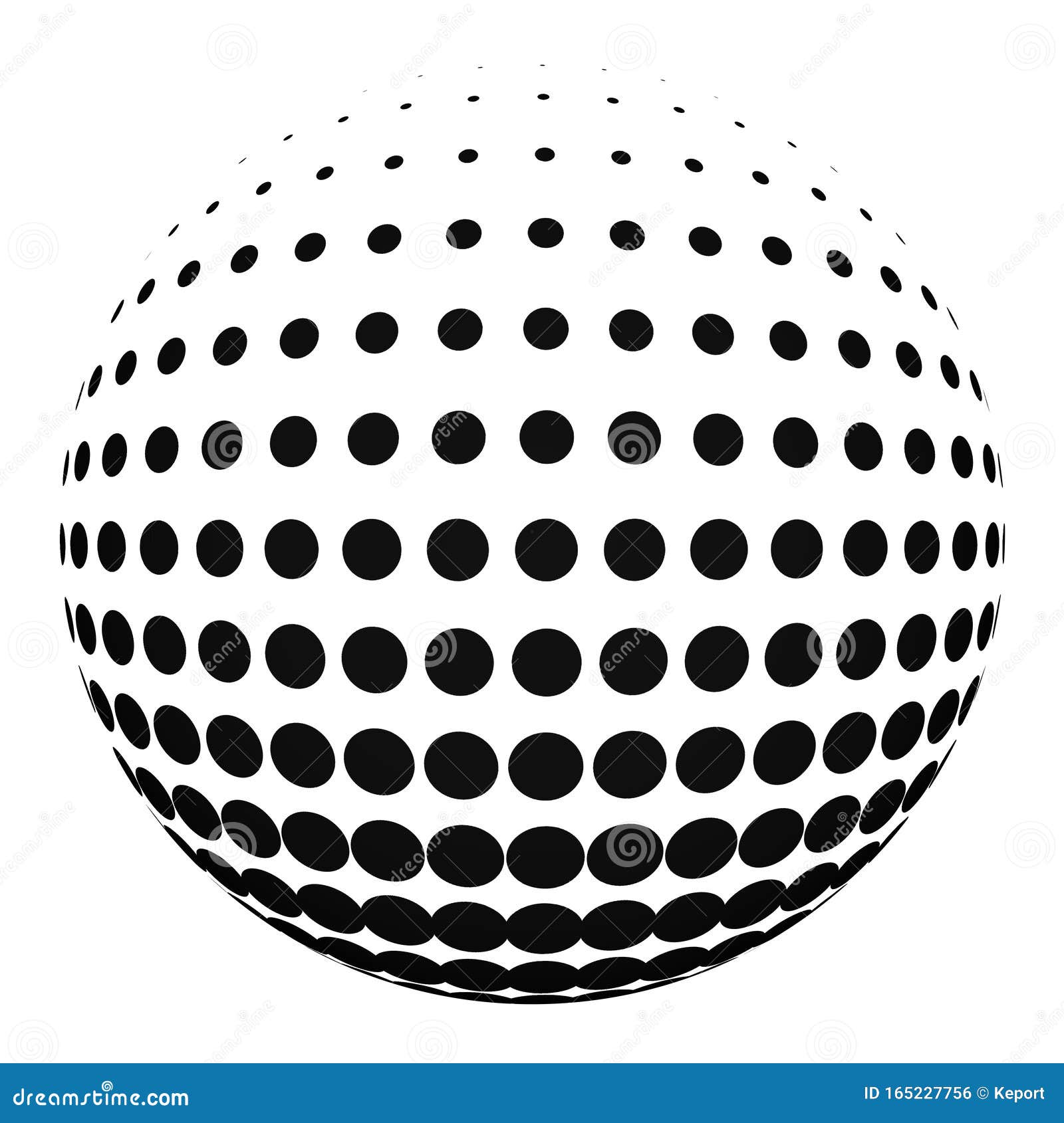 Gradient Dots Black and White on 3D Ball Stock Illustration Illustration of grid, square