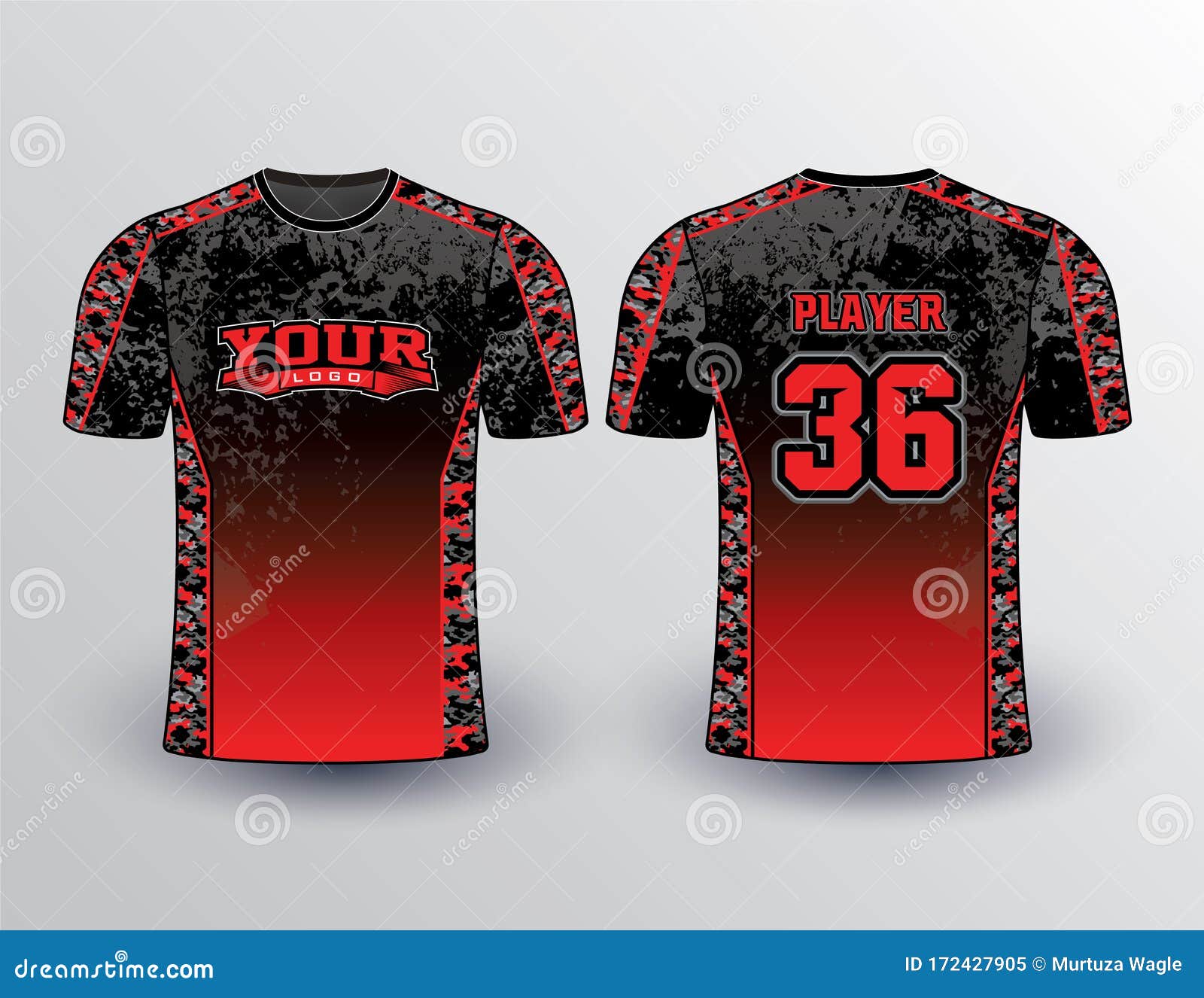 red and black camo shirt