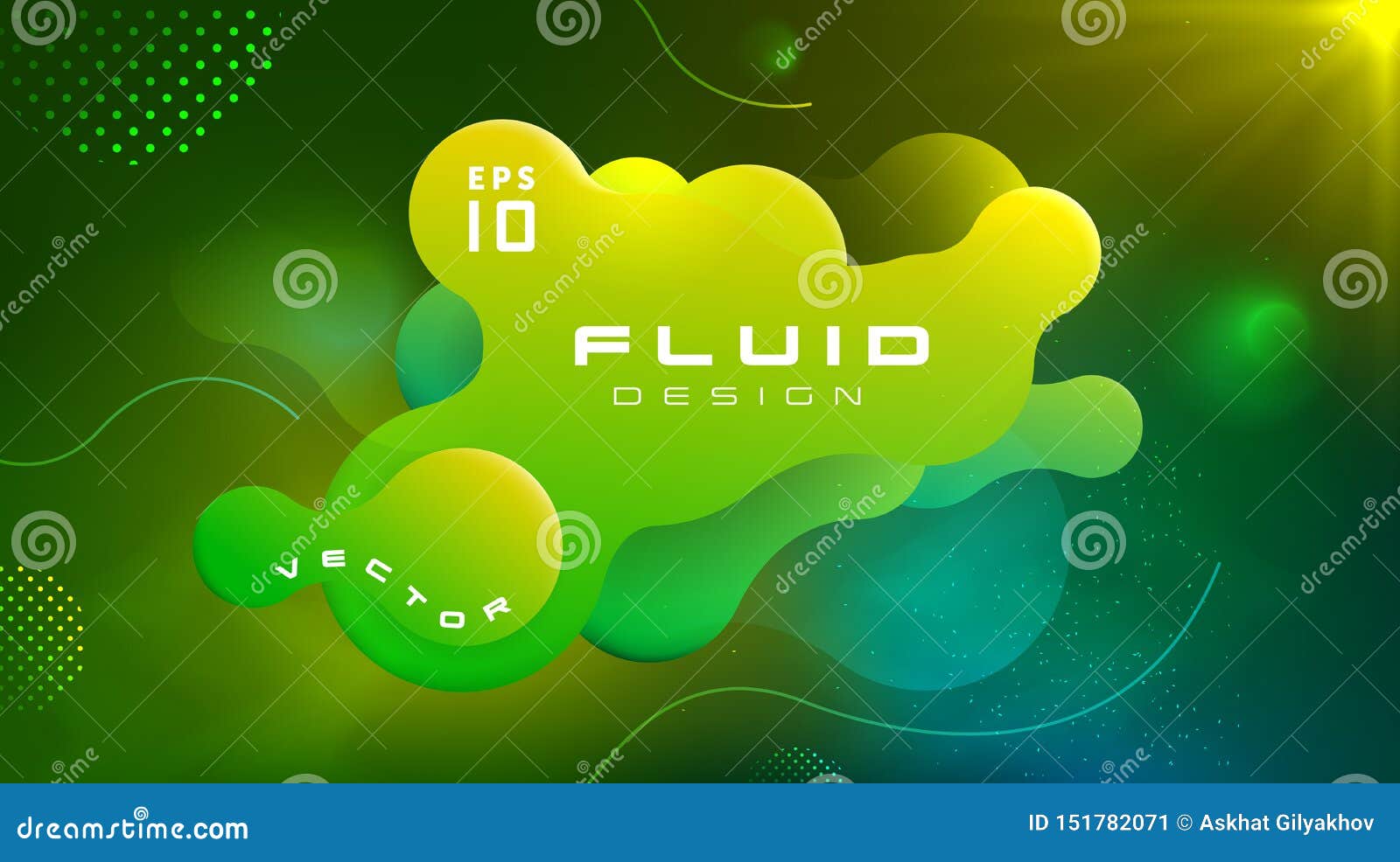 gradient fluid yellow green color abstract background. liquid s futuristic concept. creative motion dynamic fluid