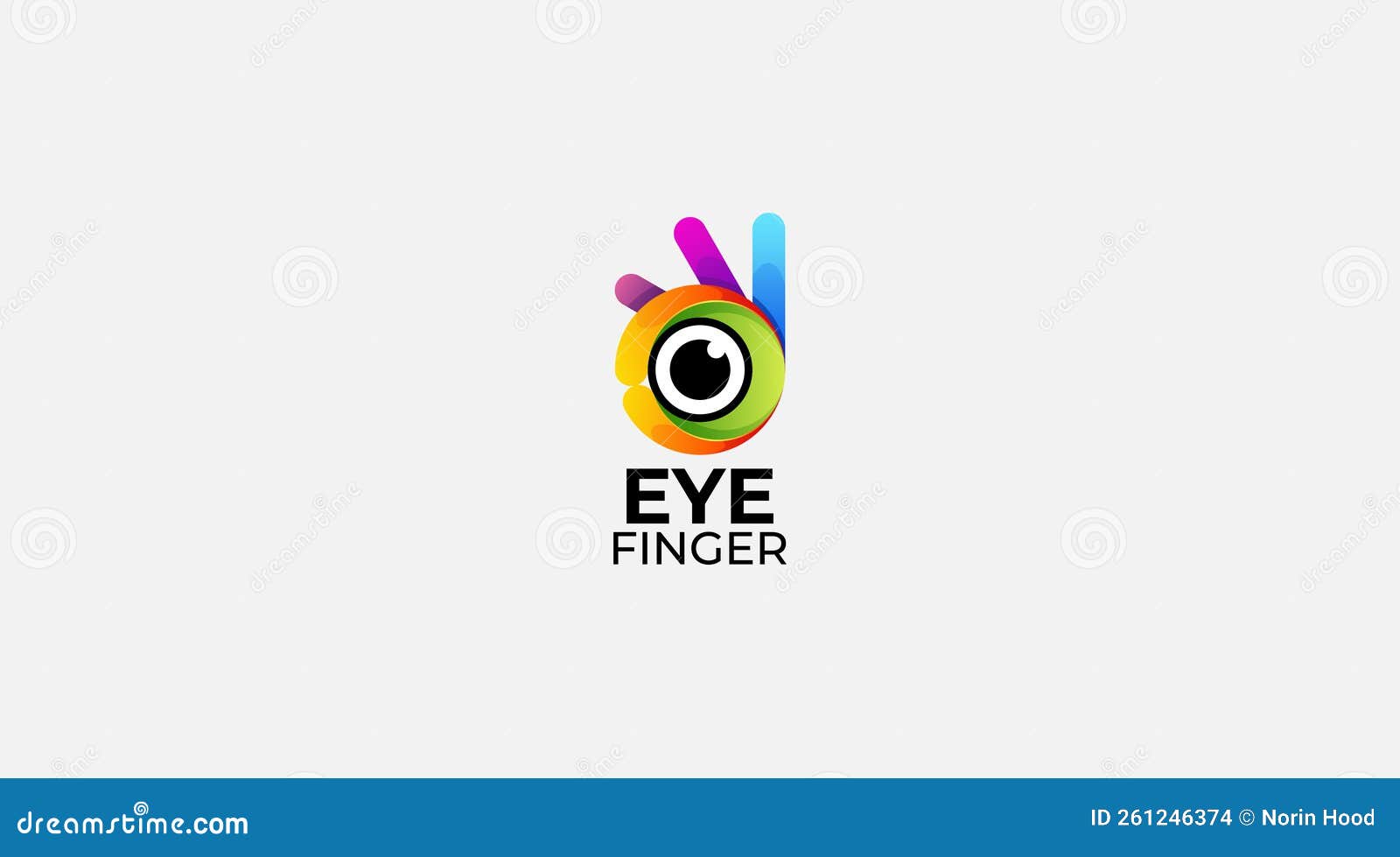 Gradient Hand Eye Finger Icon Abstract Logo Design Vector Template