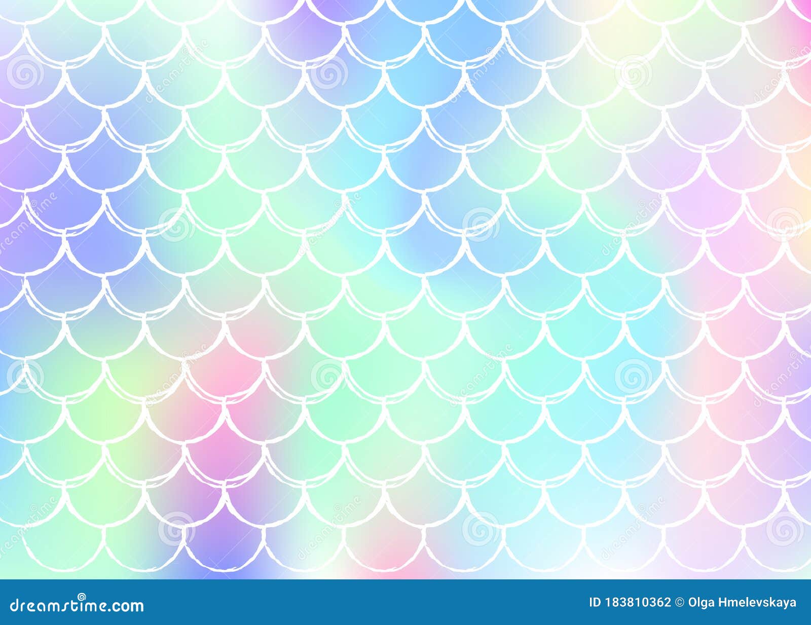 Gradient Scale Background With Holographic Mermaid. Stock Illustration ...