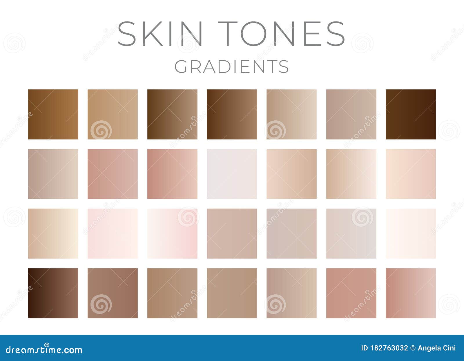 Gradient Skin Color Swatches Stock Vector - Illustration of cosmetic ...